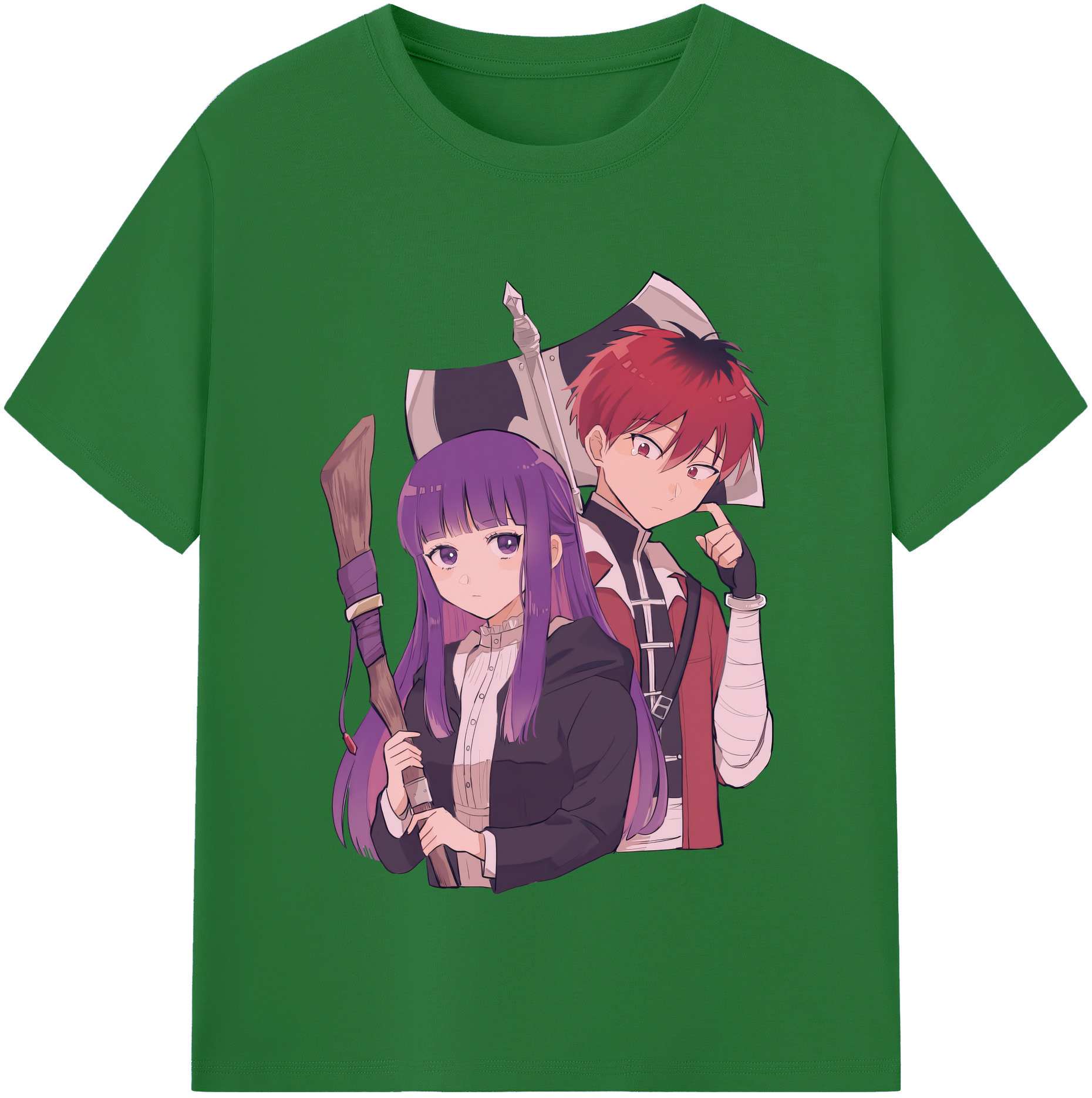 （画像用） 葬送のフリーレン Frieren 綿100％半袖Tシャツ（フロントプリント）