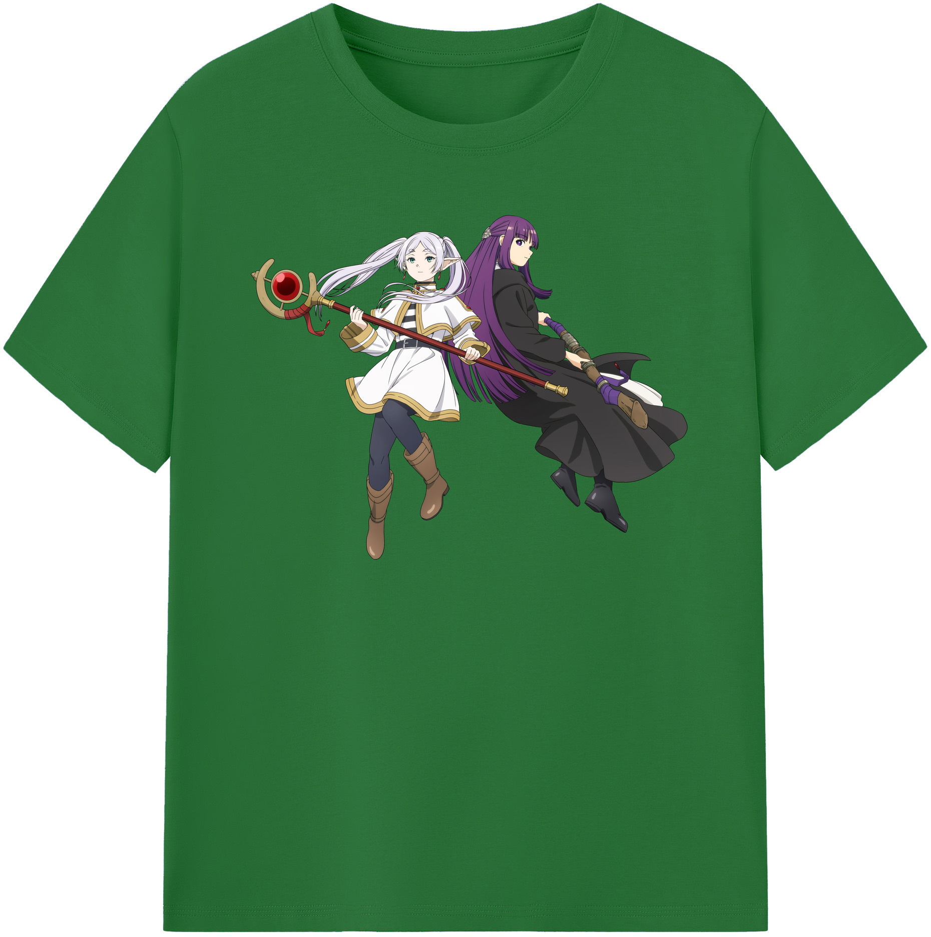 （画像用） 葬送のフリーレン Frieren 綿100％半袖Tシャツ（フロントプリント）