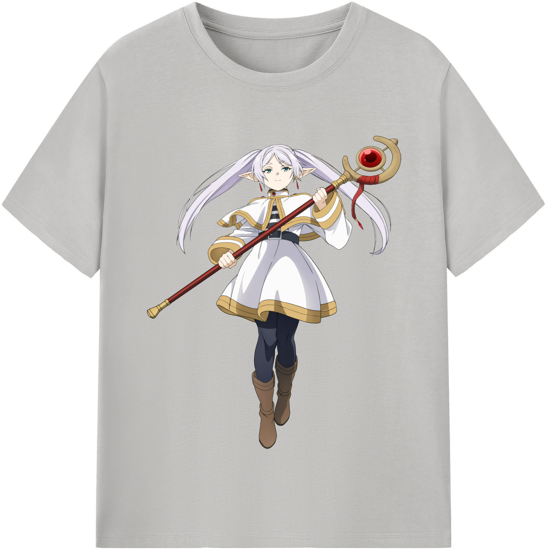 （画像用） 葬送のフリーレン Frieren 綿100％半袖Tシャツ（フロントプリント）