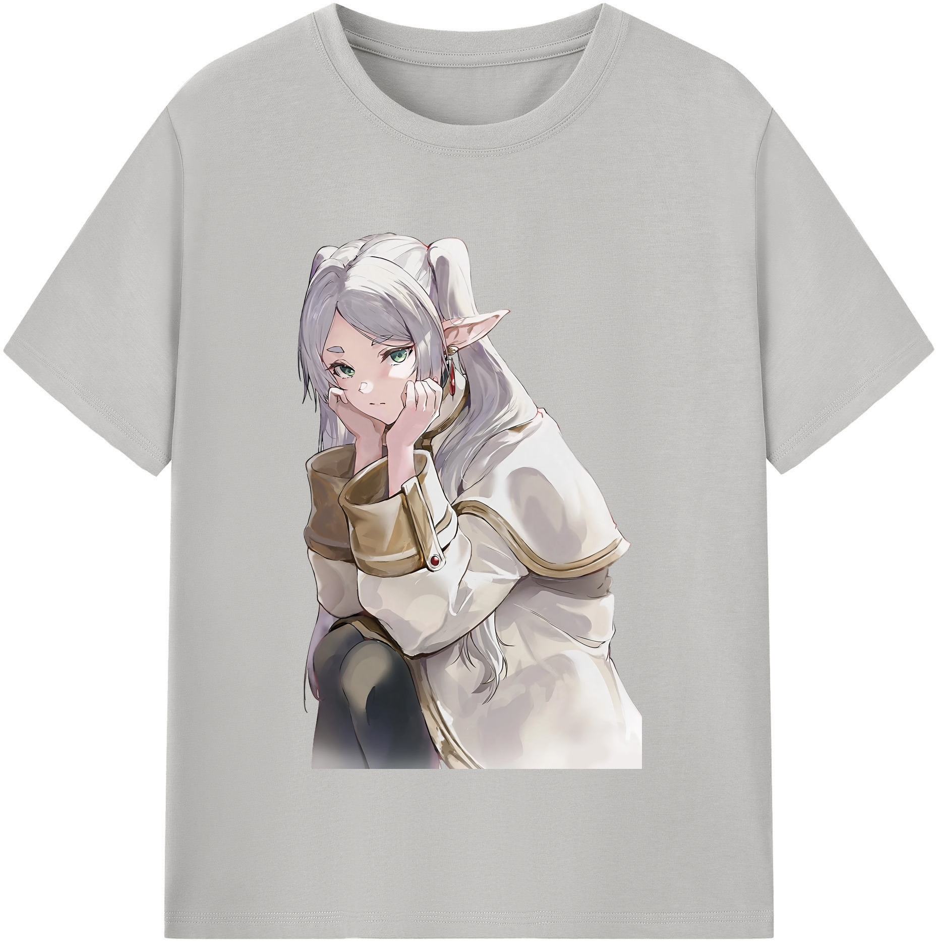 （画像用） 葬送のフリーレン Frieren 綿100％半袖Tシャツ（フロントプリント）