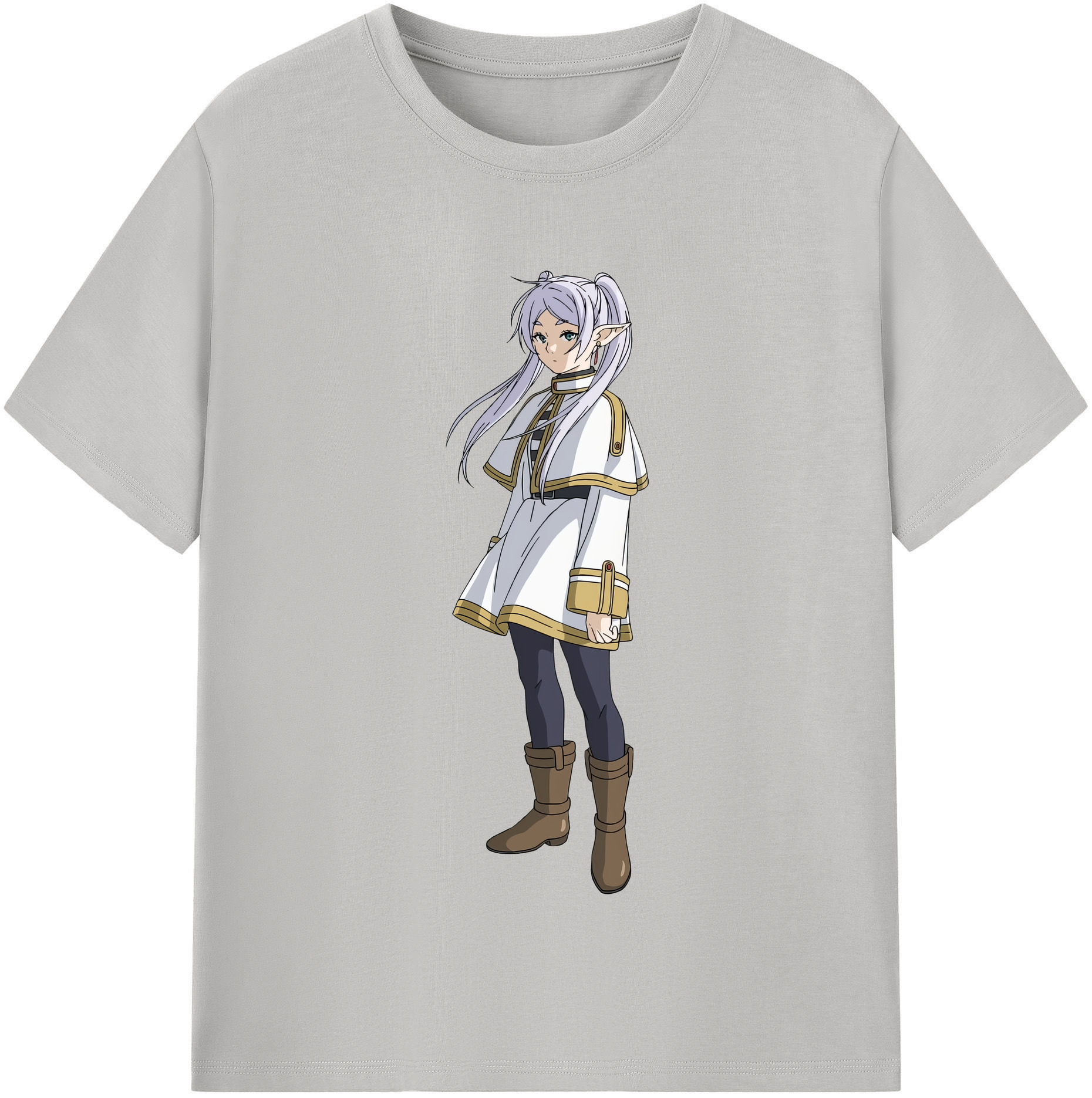 （画像用） 葬送のフリーレン Frieren 綿100％半袖Tシャツ（フロントプリント）