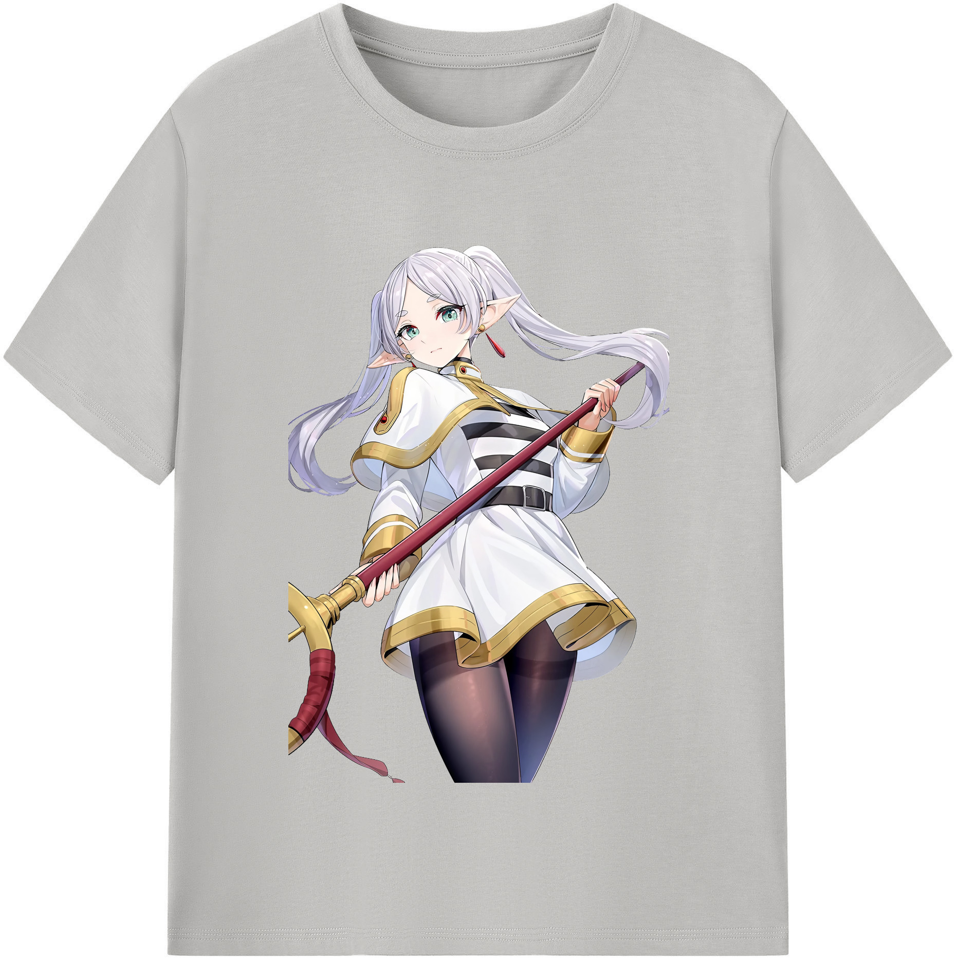 （画像用） 葬送のフリーレン Frieren 綿100％半袖Tシャツ（フロントプリント）