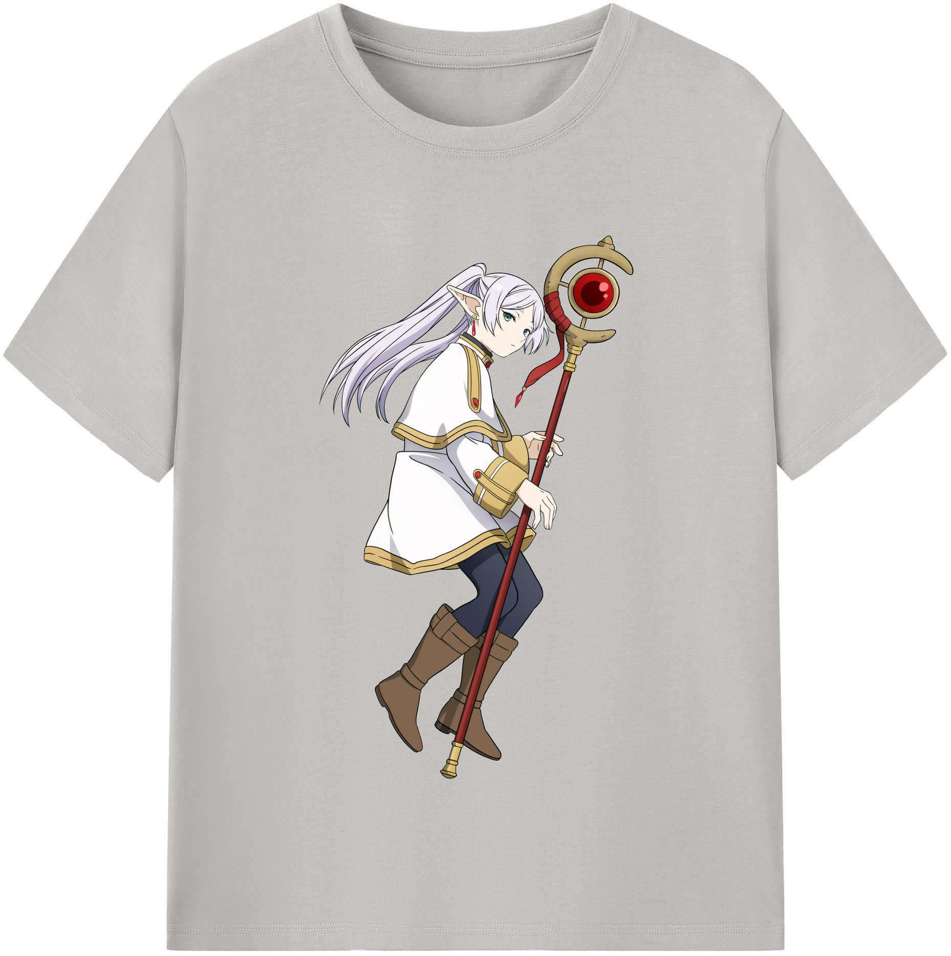 （画像用） 葬送のフリーレン Frieren 綿100％半袖Tシャツ（フロントプリント）