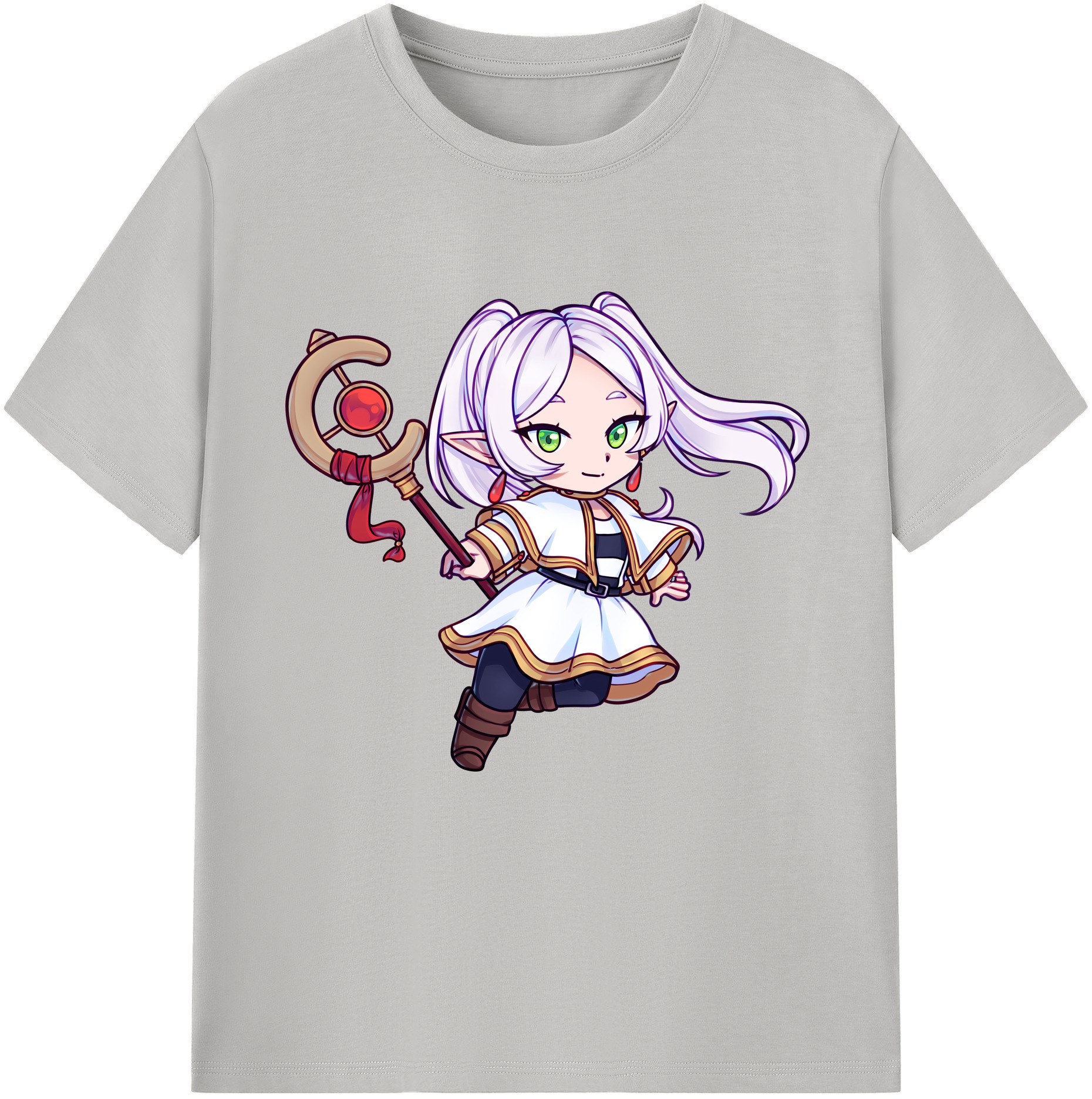 （画像用） 葬送のフリーレン Frieren 綿100％半袖Tシャツ（フロントプリント）