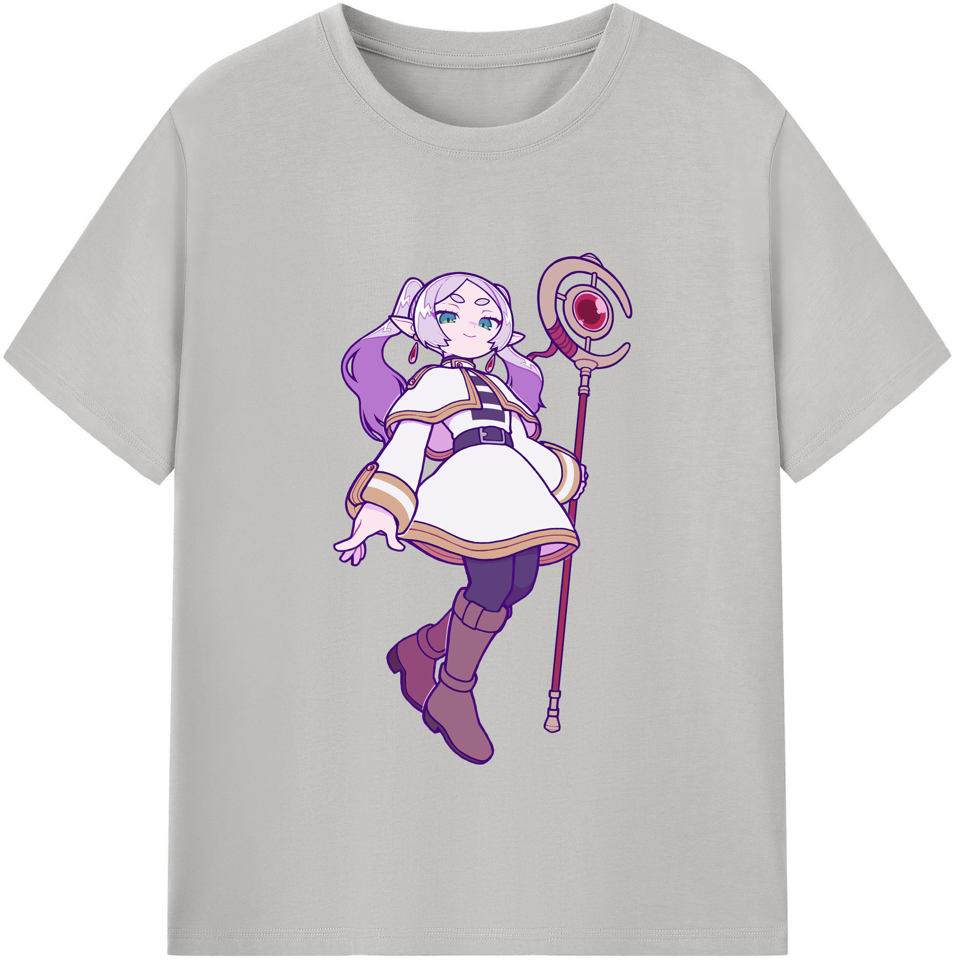 （画像用） 葬送のフリーレン Frieren 綿100％半袖Tシャツ（フロントプリント）