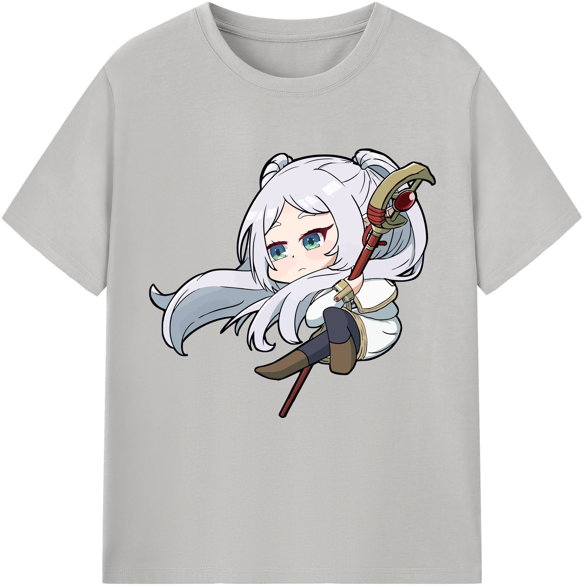 （画像用） 葬送のフリーレン Frieren 綿100％半袖Tシャツ（フロントプリント）