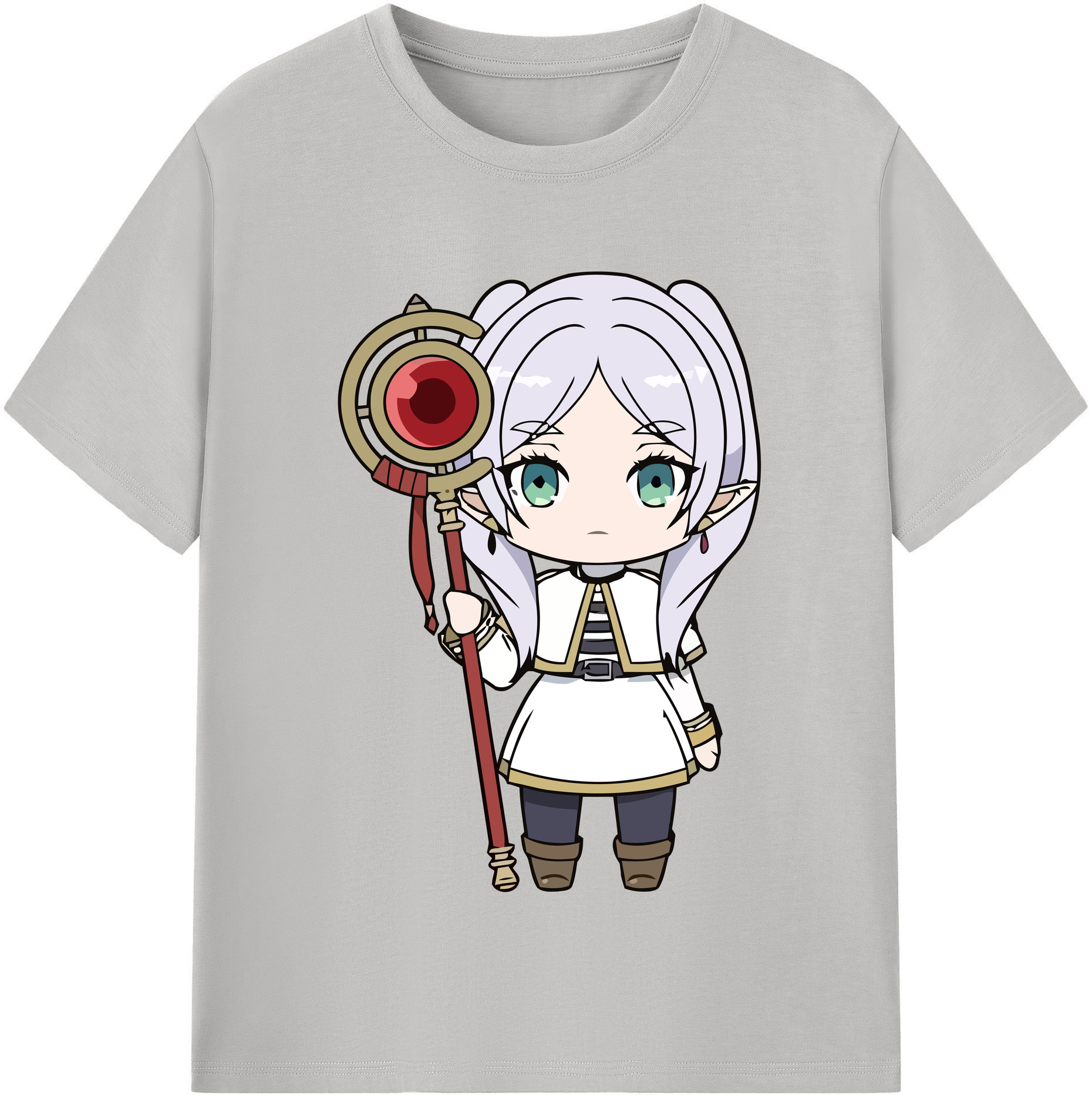 （画像用） 葬送のフリーレン Frieren 綿100％半袖Tシャツ（フロントプリント）