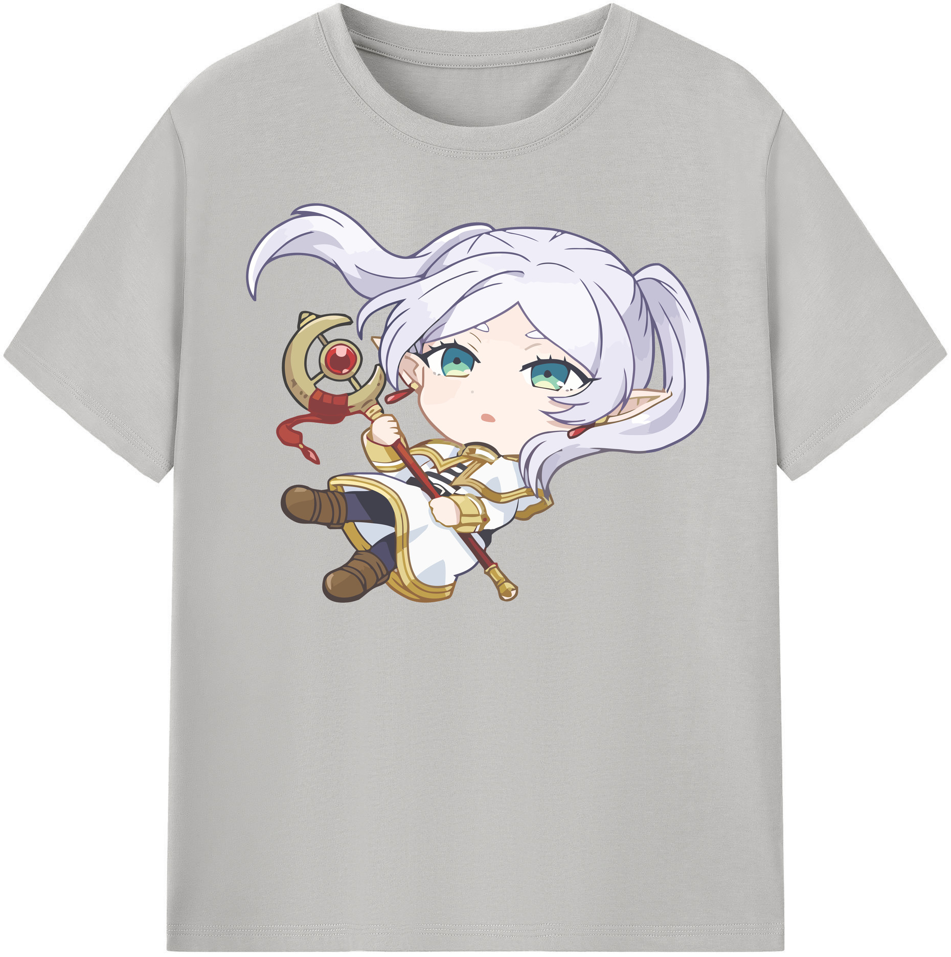 （画像用） 葬送のフリーレン Frieren 綿100％半袖Tシャツ（フロントプリント）