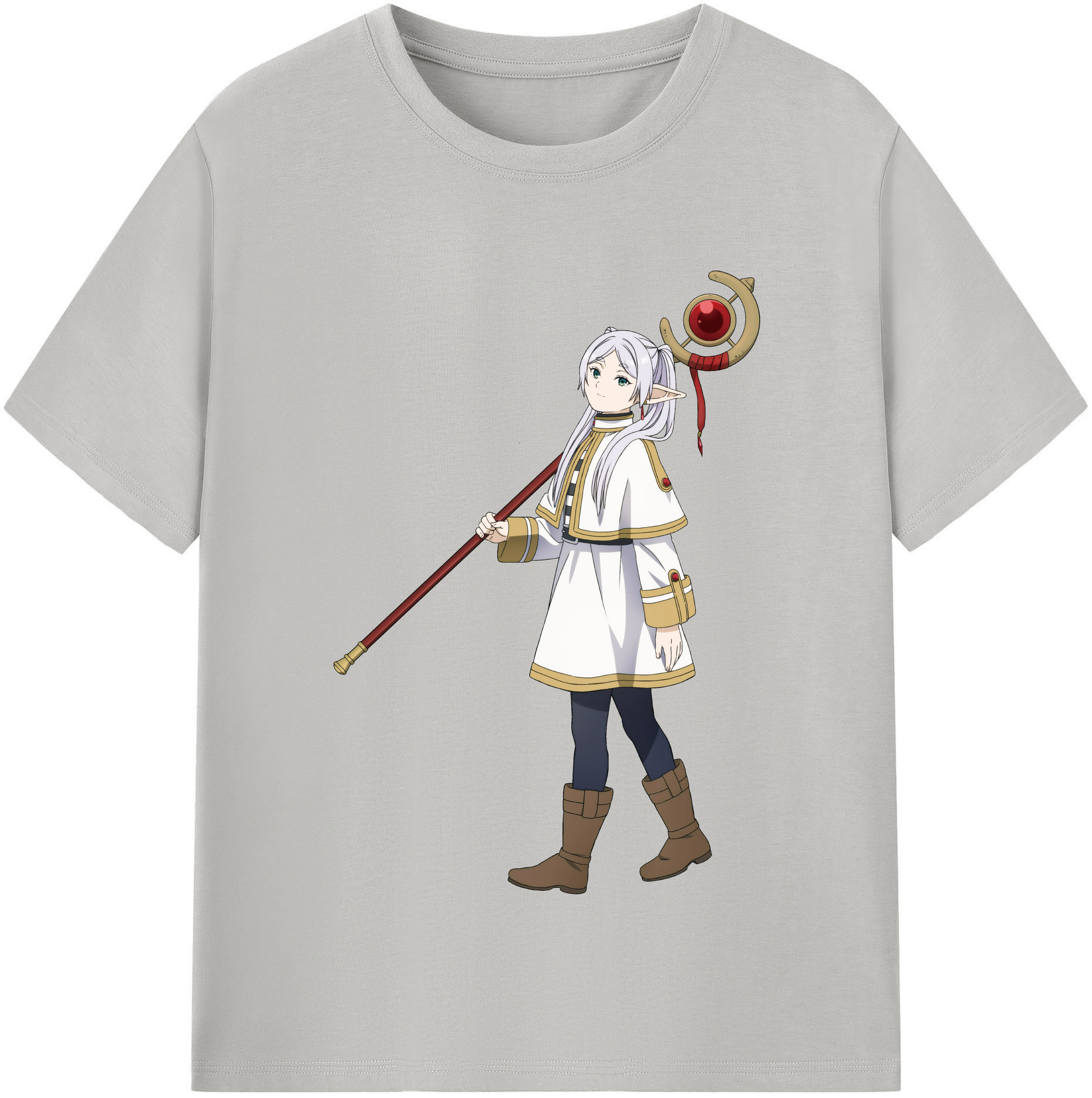（画像用） 葬送のフリーレン Frieren 綿100％半袖Tシャツ（フロントプリント）