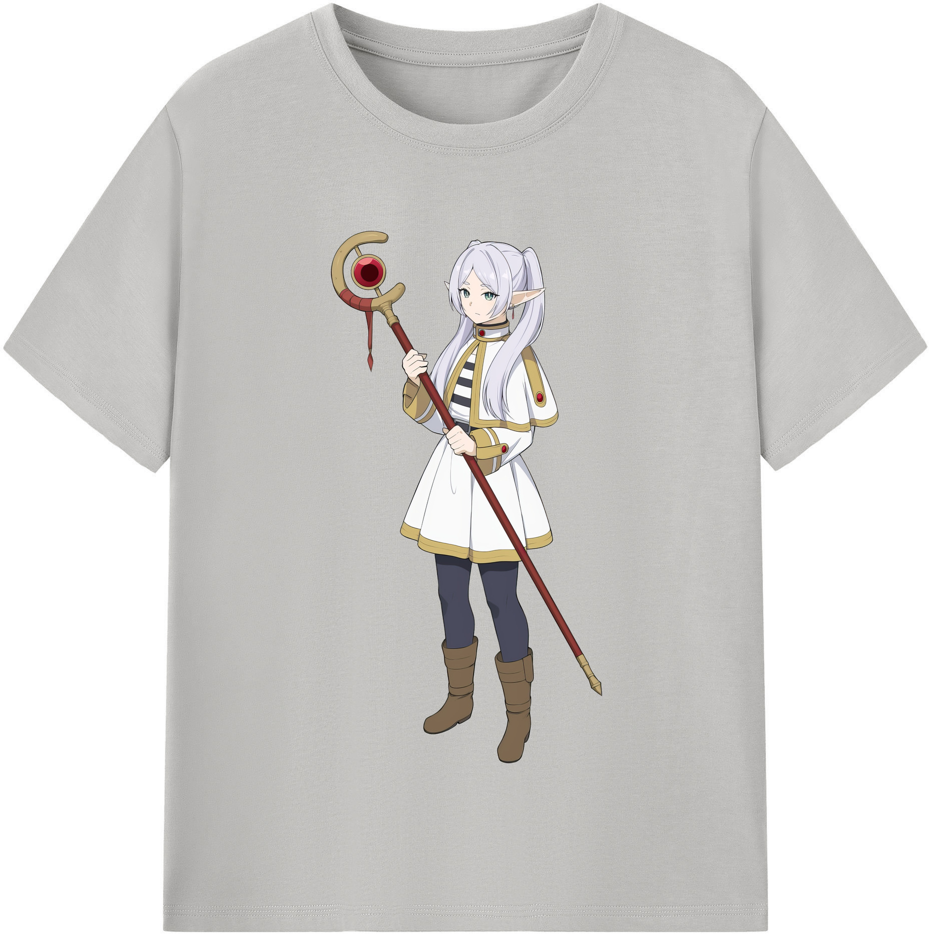 （画像用） 葬送のフリーレン Frieren 綿100％半袖Tシャツ（フロントプリント）