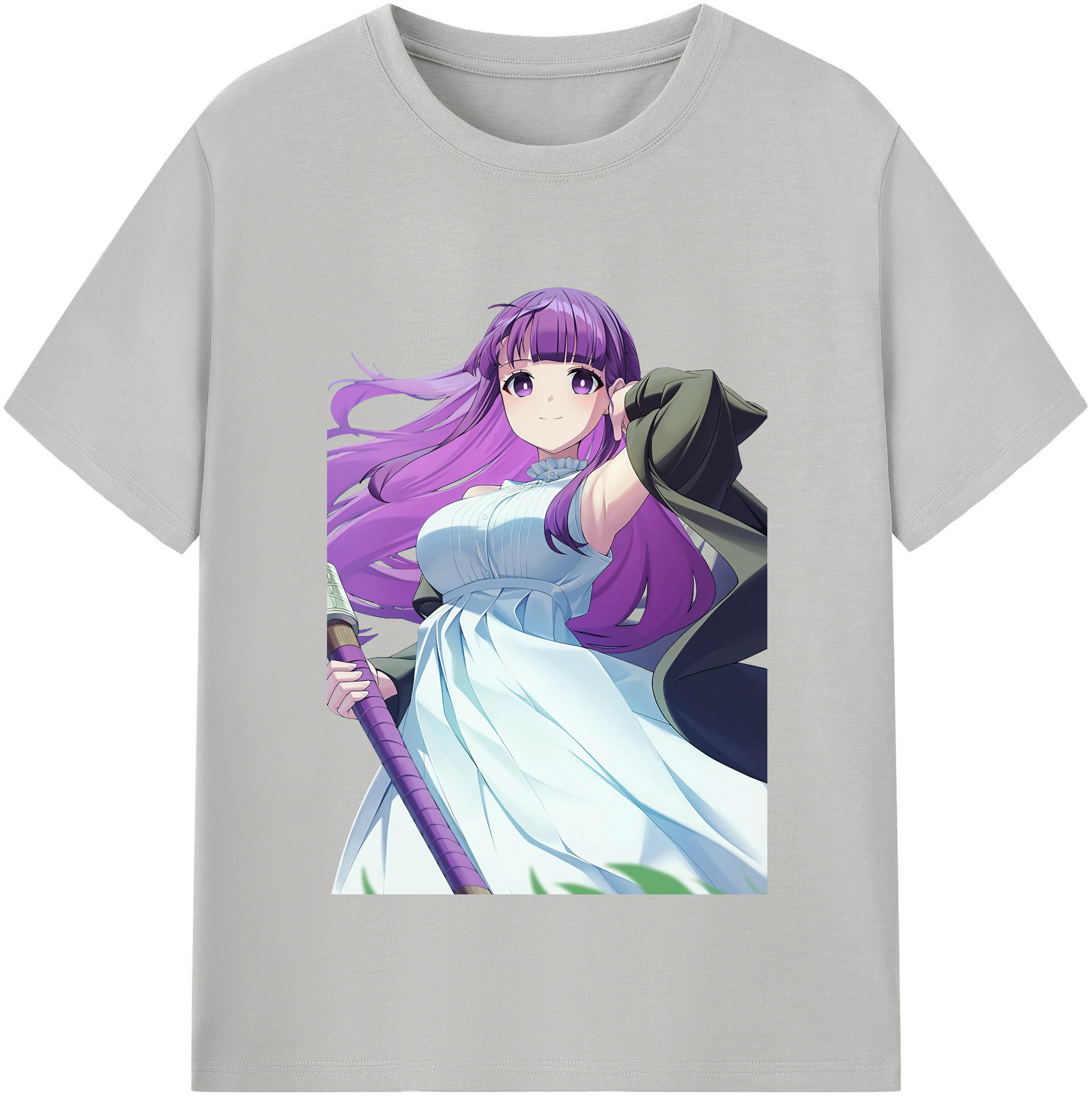 （画像用） 葬送のフリーレン Frieren 綿100％半袖Tシャツ（フロントプリント）