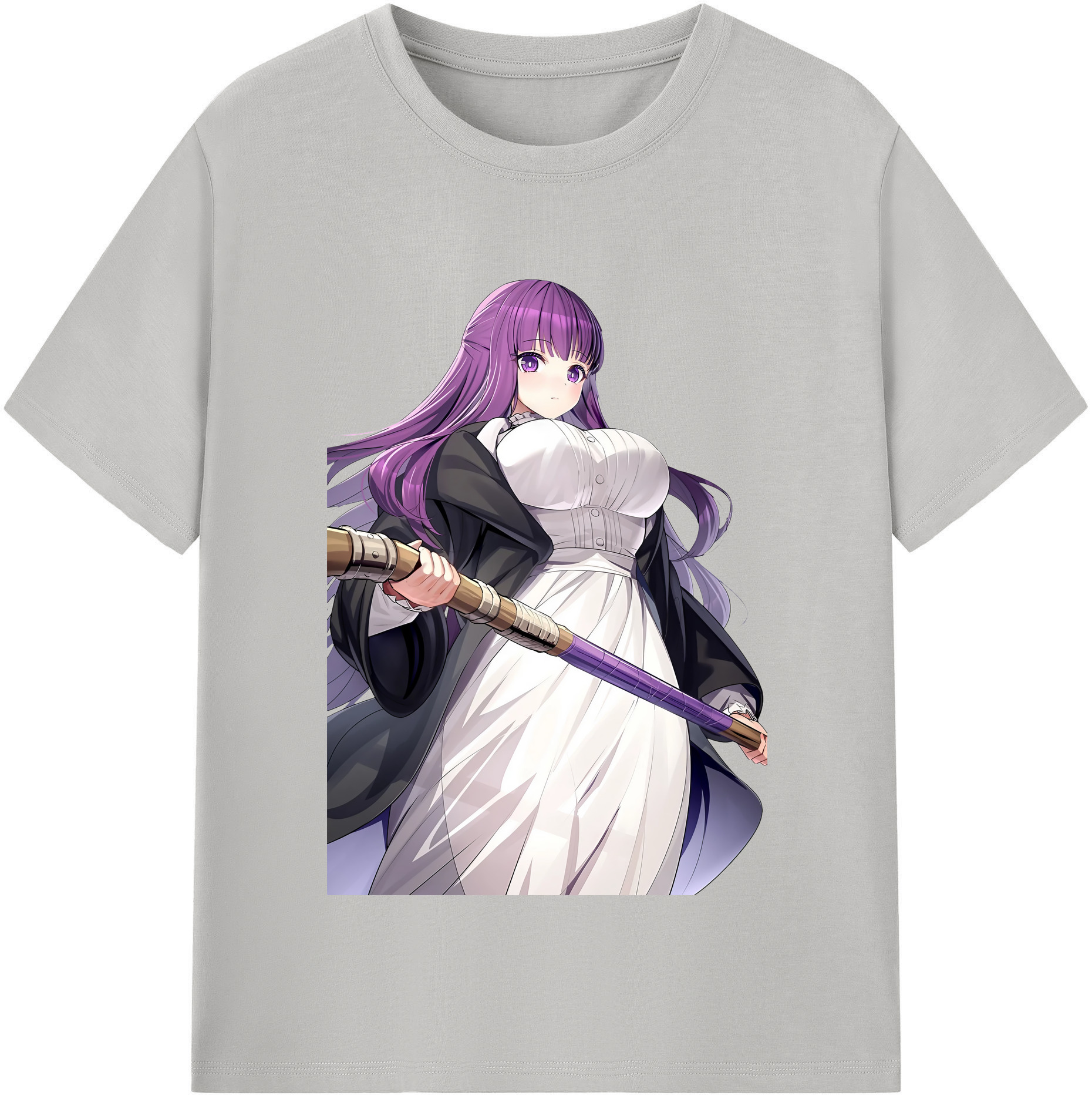 （画像用） 葬送のフリーレン Frieren 綿100％半袖Tシャツ（フロントプリント）