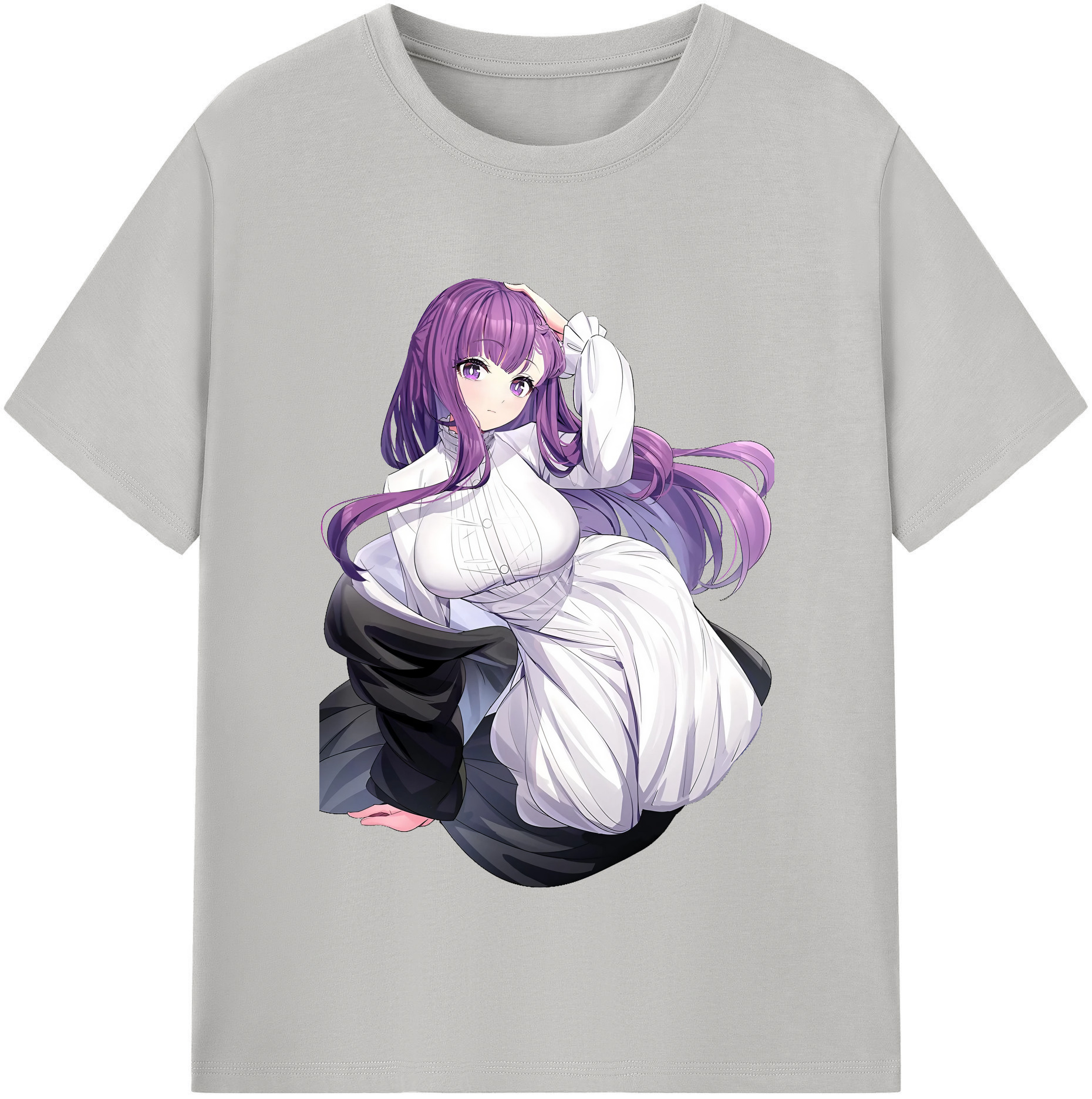 （画像用） 葬送のフリーレン Frieren 綿100％半袖Tシャツ（フロントプリント）