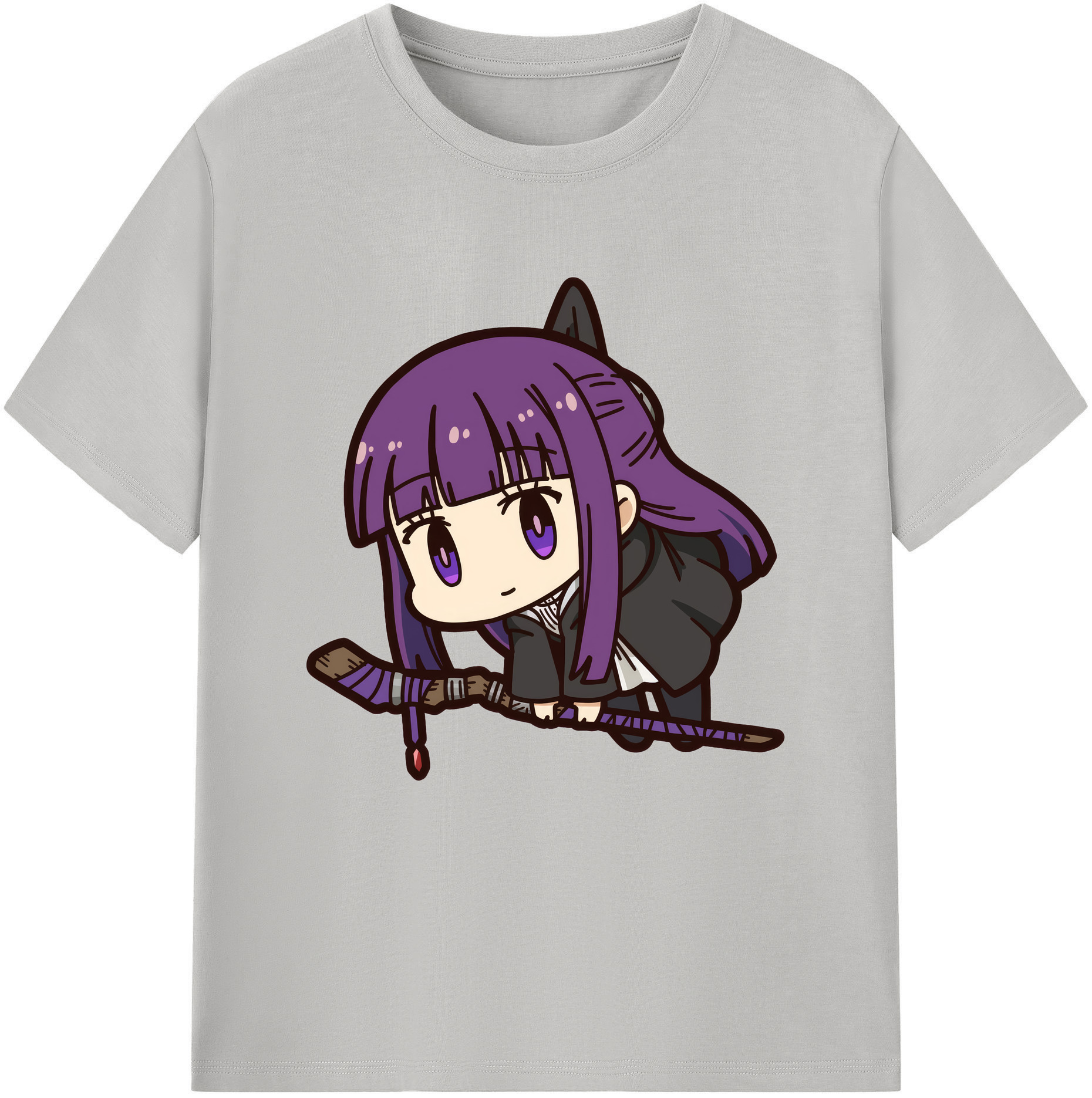 （画像用） 葬送のフリーレン Frieren 綿100％半袖Tシャツ（フロントプリント）