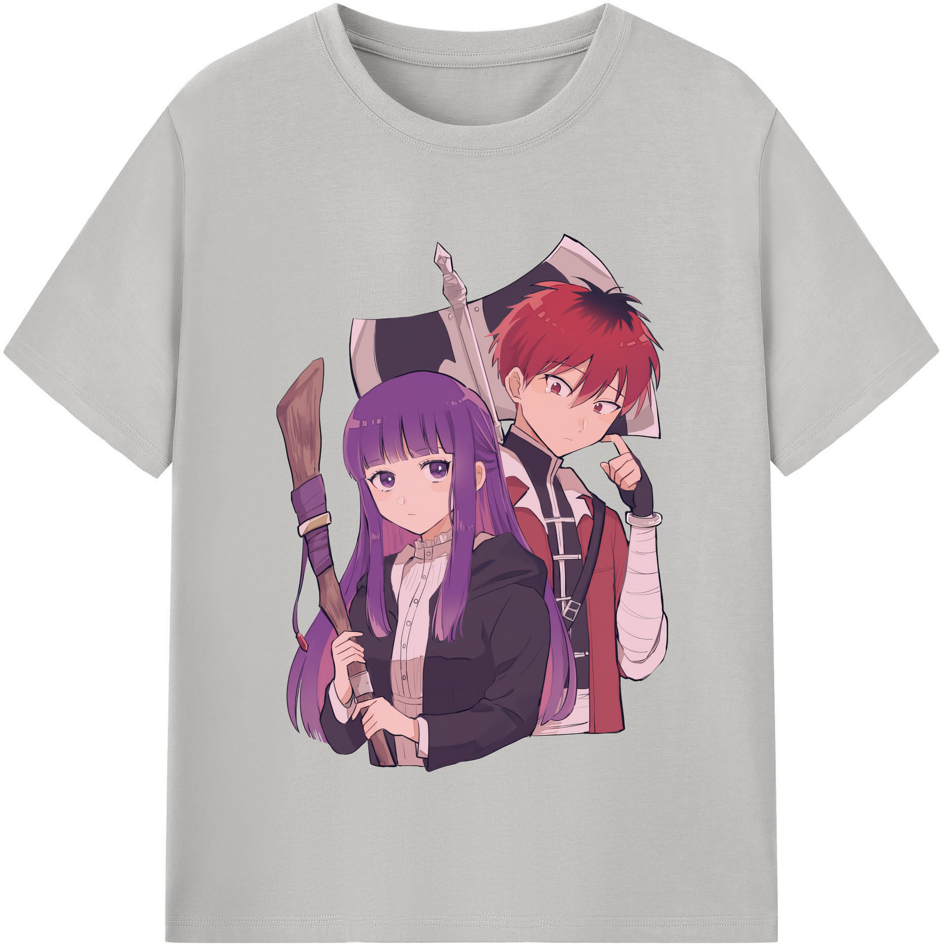 （画像用） 葬送のフリーレン Frieren 綿100％半袖Tシャツ（フロントプリント）