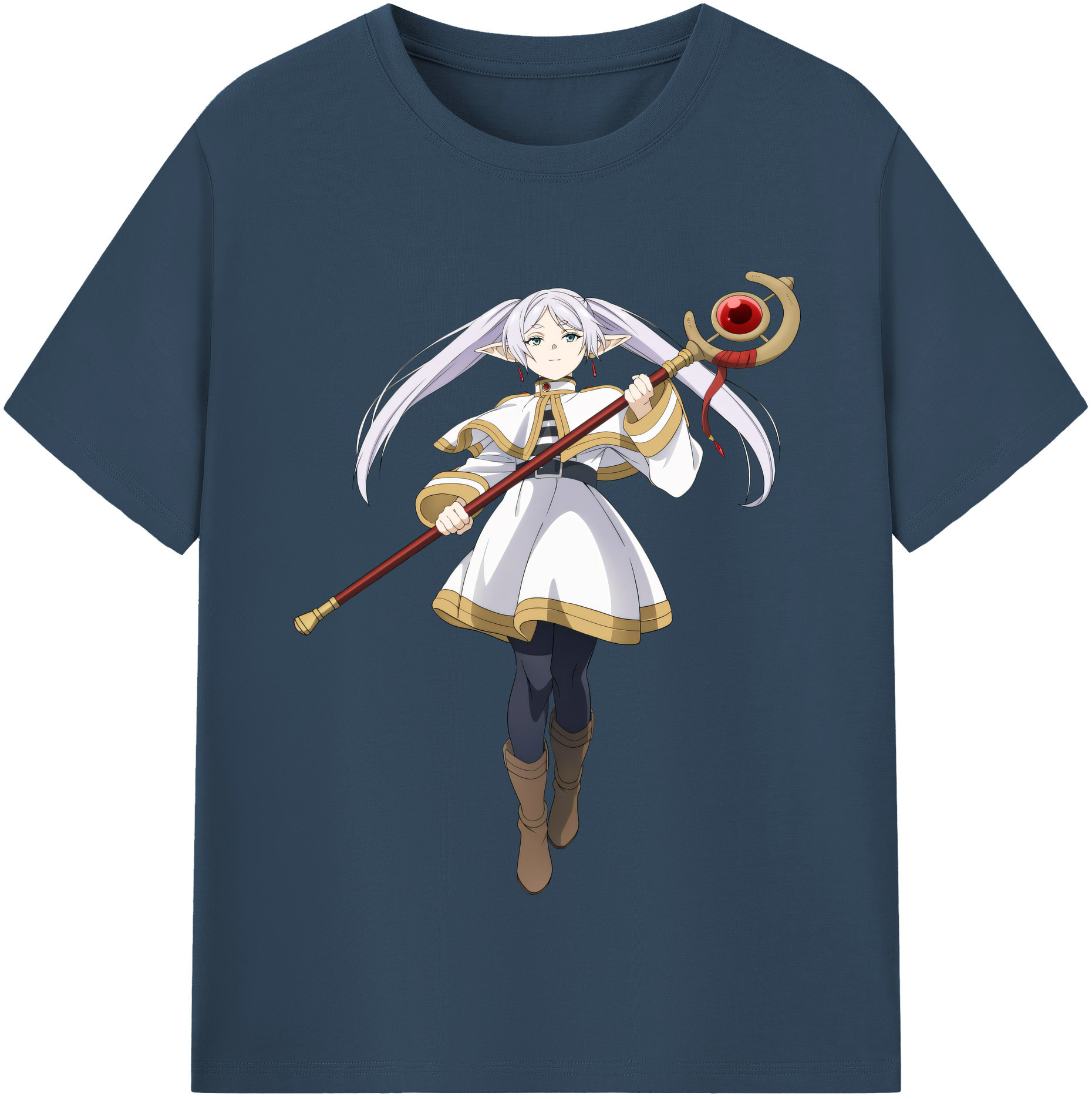 （画像用） 葬送のフリーレン Frieren 綿100％半袖Tシャツ（フロントプリント）