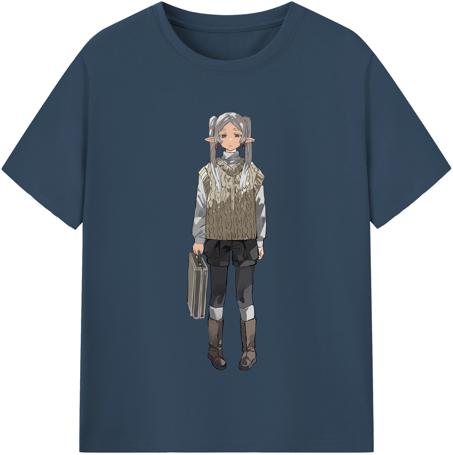 （画像用） 葬送のフリーレン Frieren 綿100％半袖Tシャツ（フロントプリント）