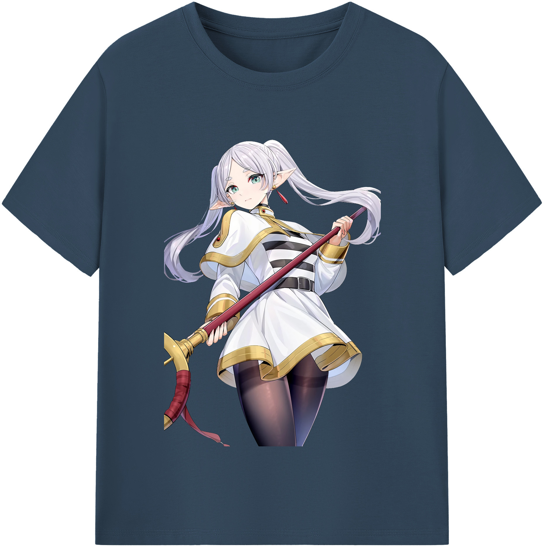（画像用） 葬送のフリーレン Frieren 綿100％半袖Tシャツ（フロントプリント）