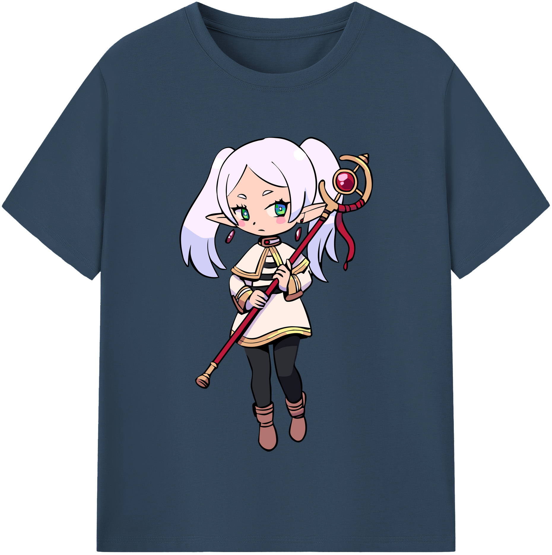 （画像用） 葬送のフリーレン Frieren 綿100％半袖Tシャツ（フロントプリント）