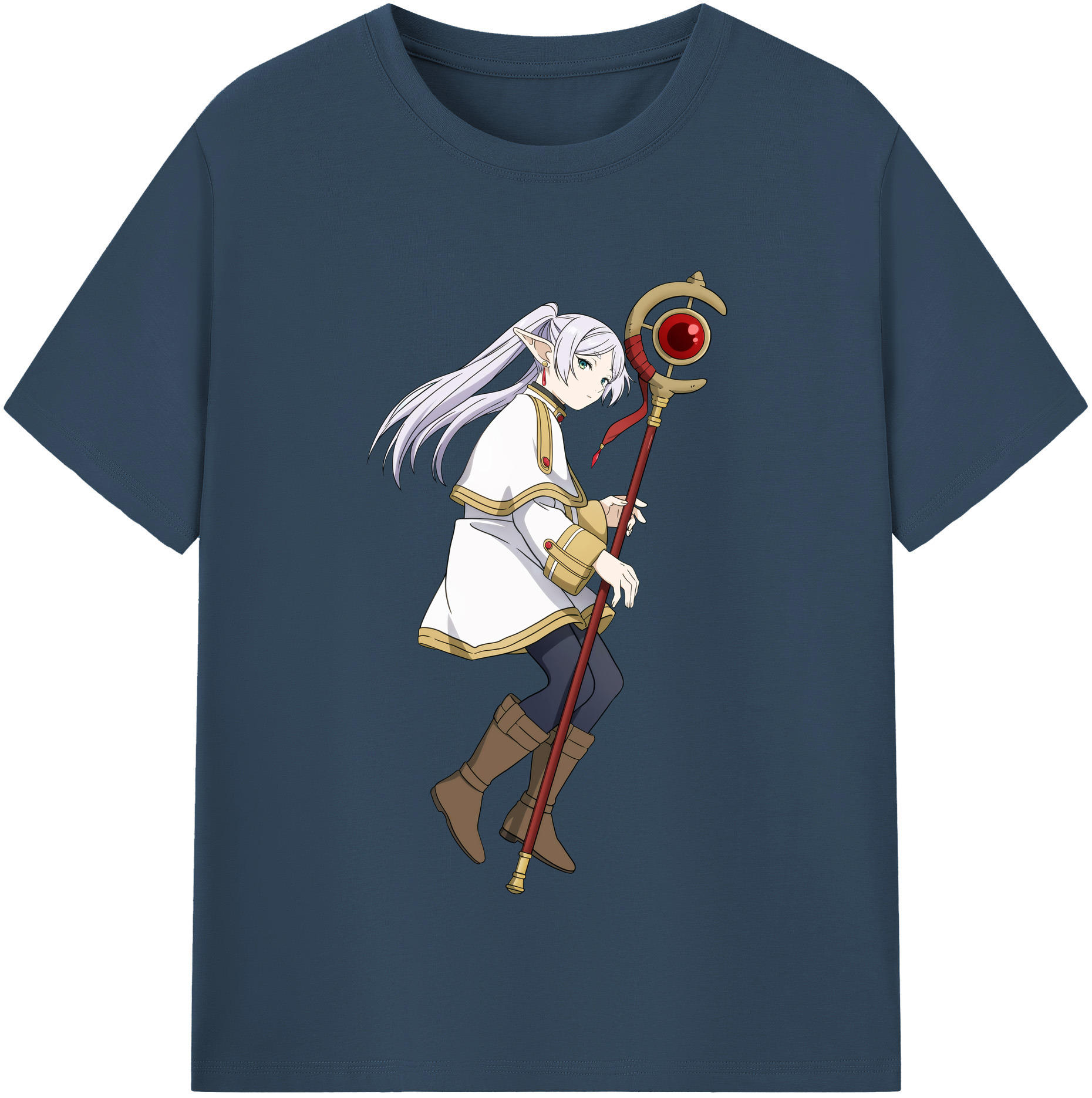 （画像用） 葬送のフリーレン Frieren 綿100％半袖Tシャツ（フロントプリント）