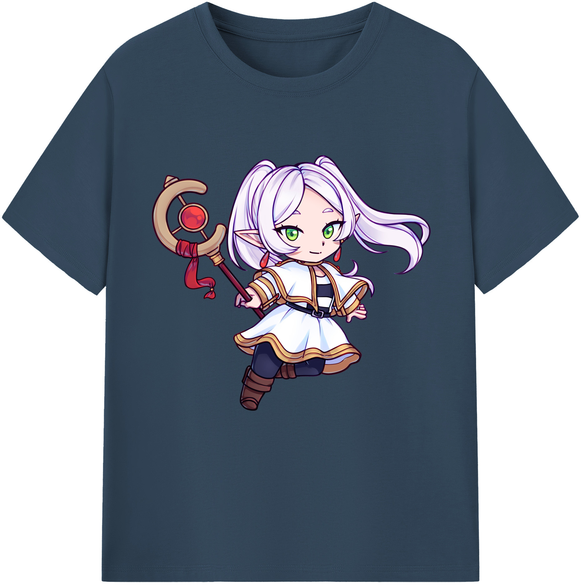 （画像用） 葬送のフリーレン Frieren 綿100％半袖Tシャツ（フロントプリント）