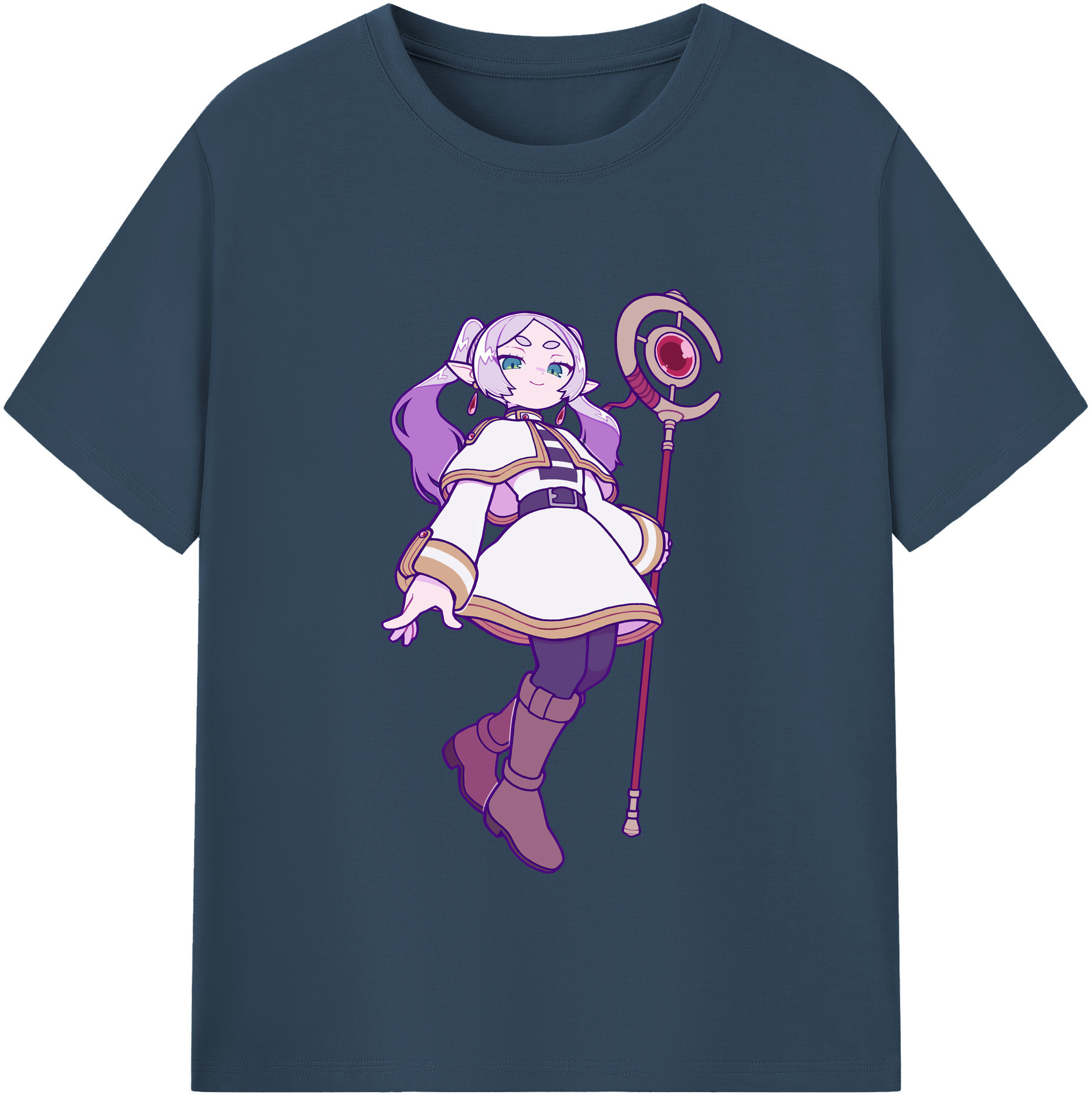 （画像用） 葬送のフリーレン Frieren 綿100％半袖Tシャツ（フロントプリント）