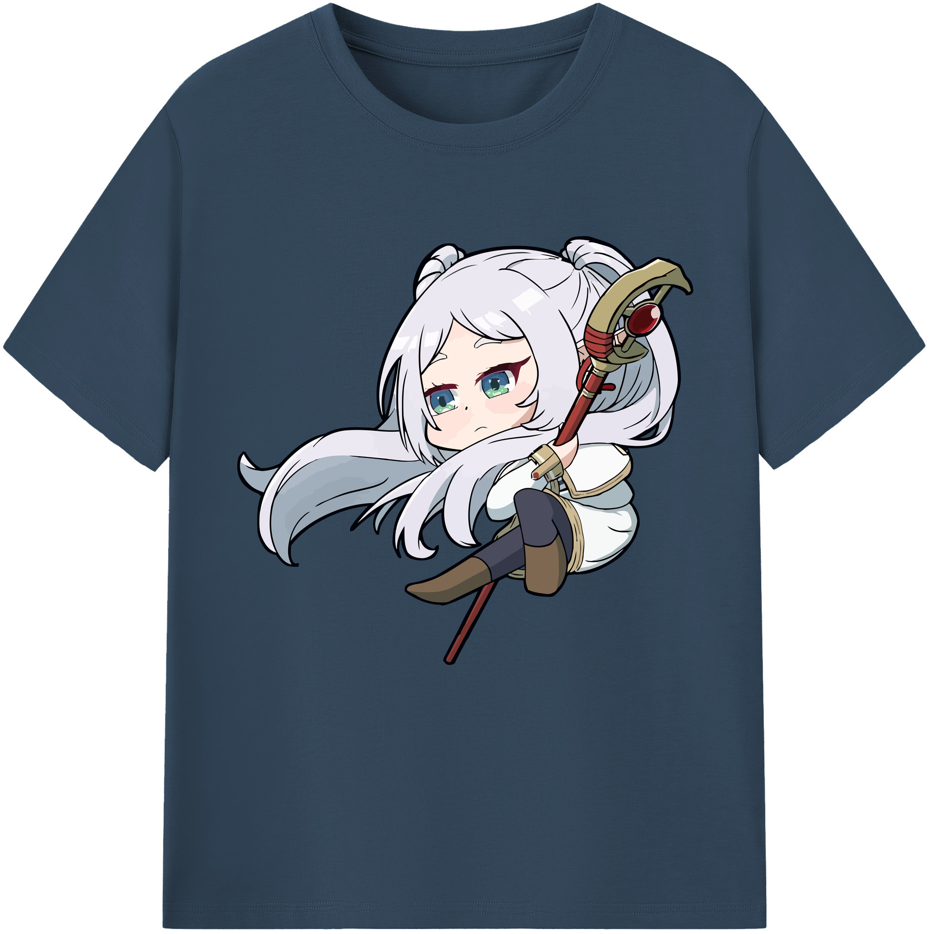 （画像用） 葬送のフリーレン Frieren 綿100％半袖Tシャツ（フロントプリント）
