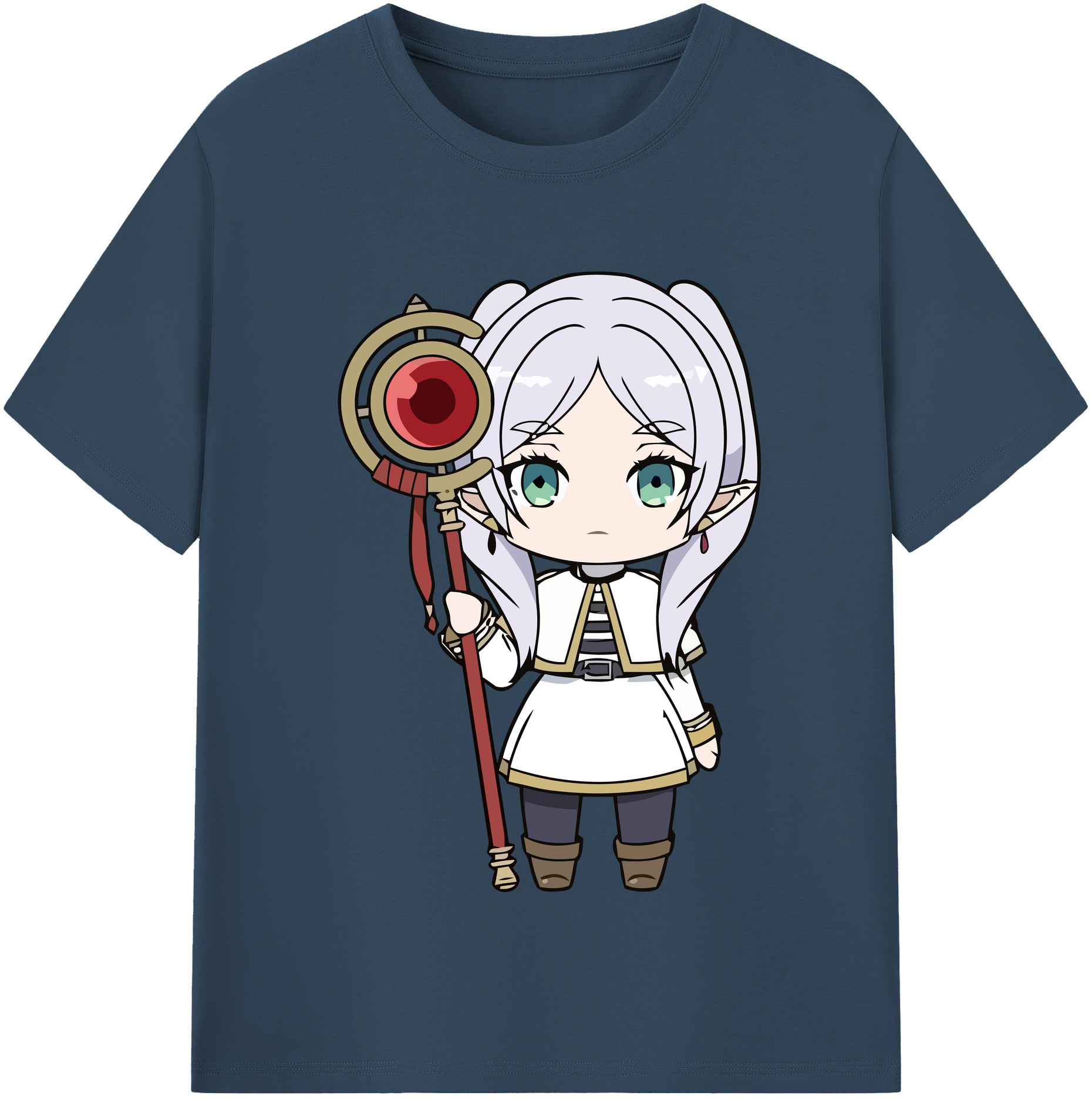 （画像用） 葬送のフリーレン Frieren 綿100％半袖Tシャツ（フロントプリント）