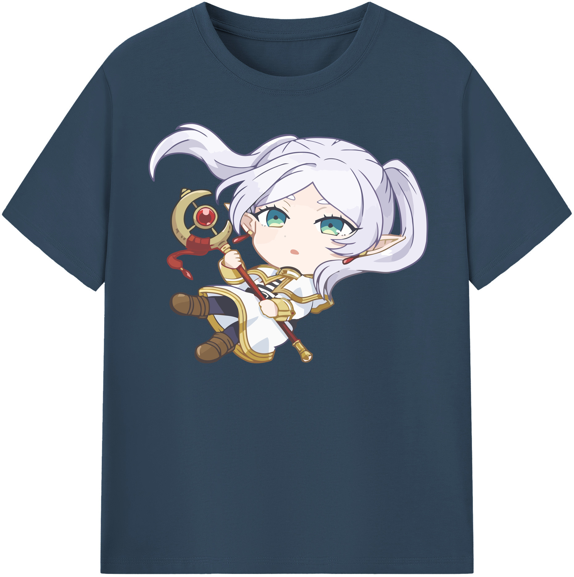 （画像用） 葬送のフリーレン Frieren 綿100％半袖Tシャツ（フロントプリント）