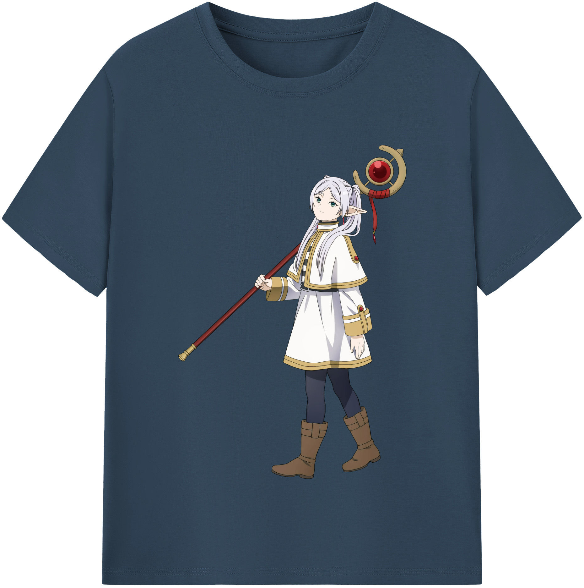 （画像用） 葬送のフリーレン Frieren 綿100％半袖Tシャツ（フロントプリント）