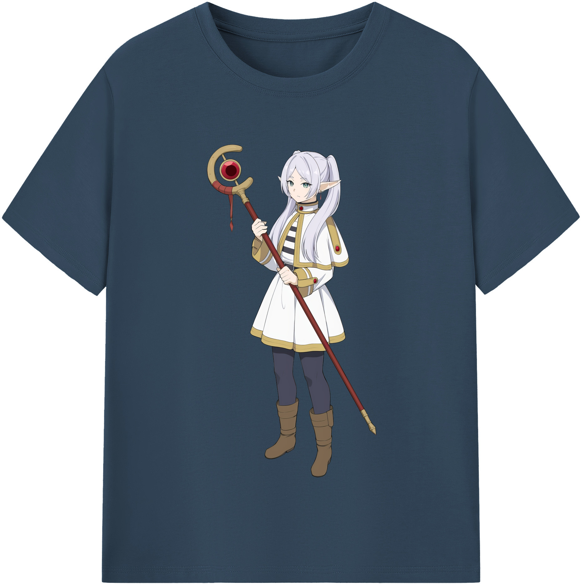 （画像用） 葬送のフリーレン Frieren 綿100％半袖Tシャツ（フロントプリント）