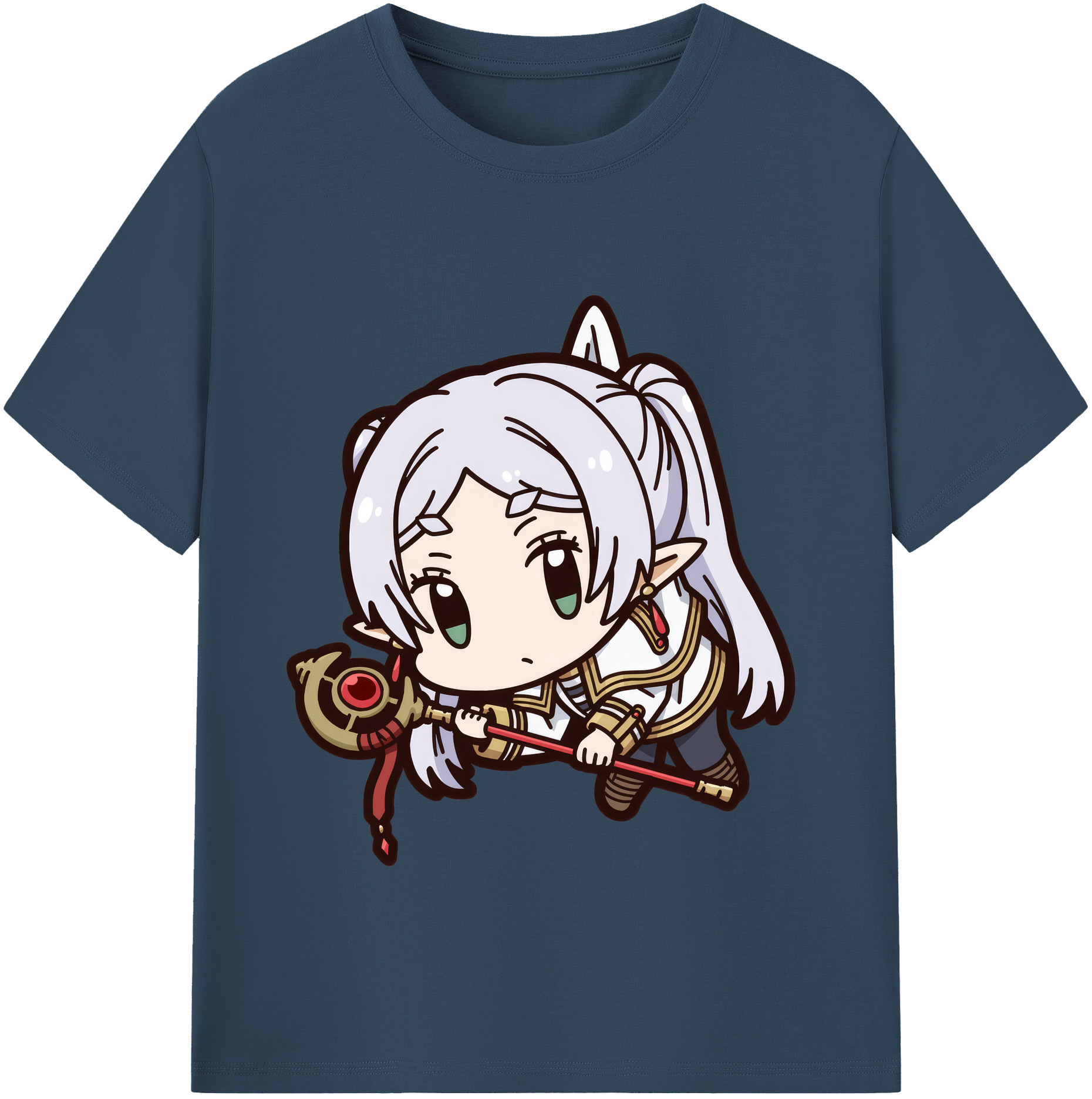 （画像用） 葬送のフリーレン Frieren 綿100％半袖Tシャツ（フロントプリント）