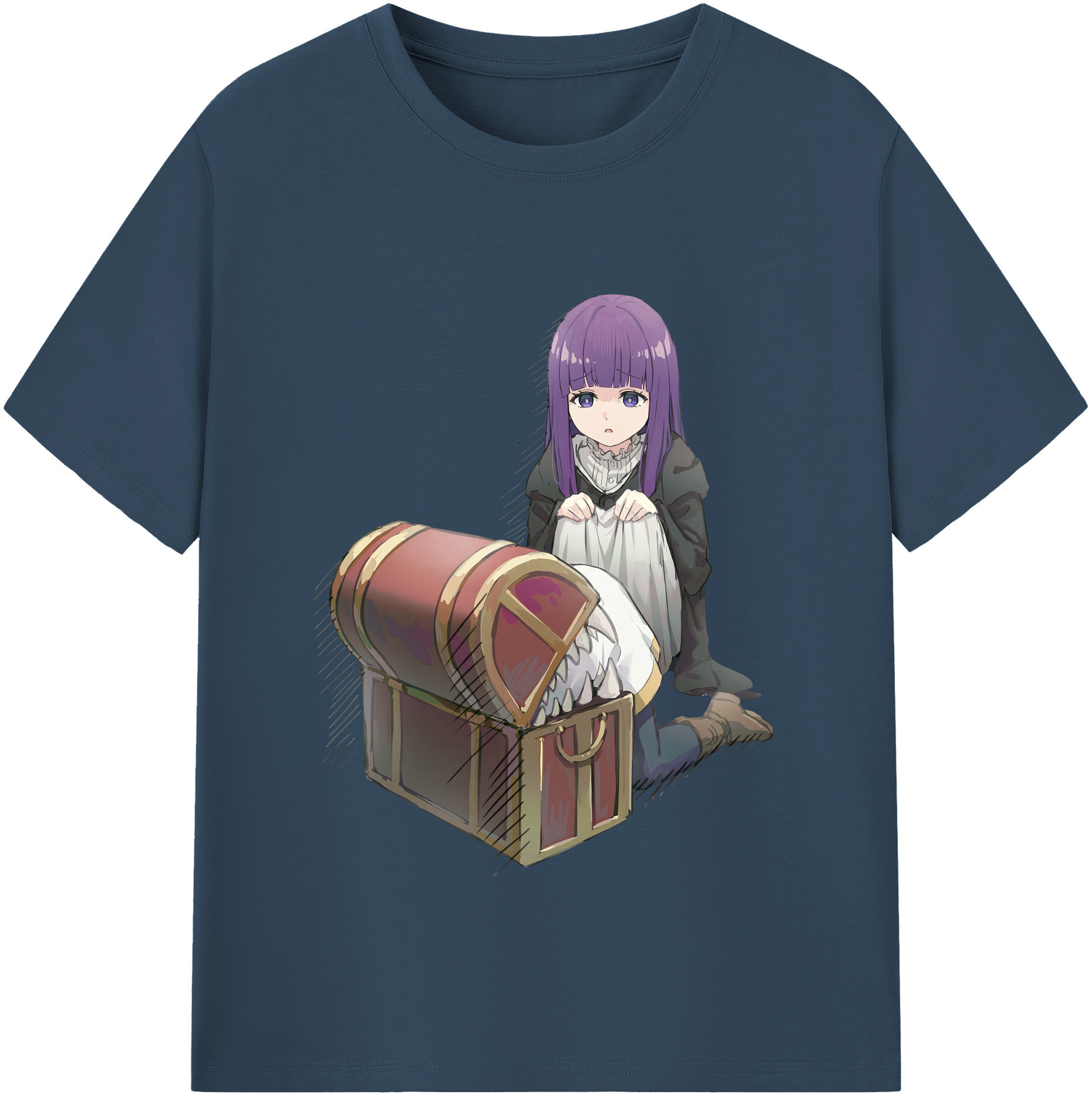 （画像用） 葬送のフリーレン Frieren 綿100％半袖Tシャツ（フロントプリント）