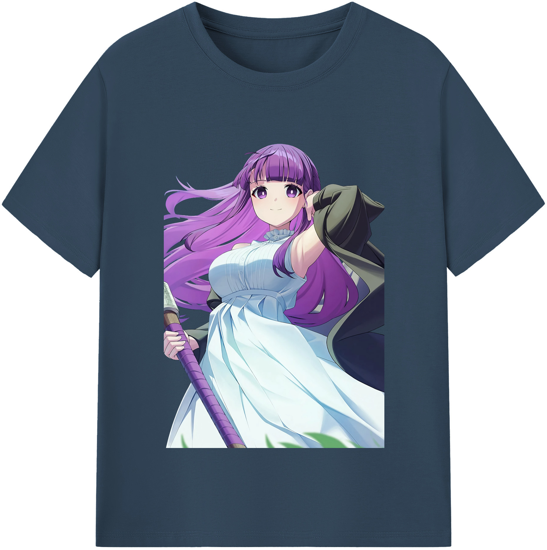 （画像用） 葬送のフリーレン Frieren 綿100％半袖Tシャツ（フロントプリント）