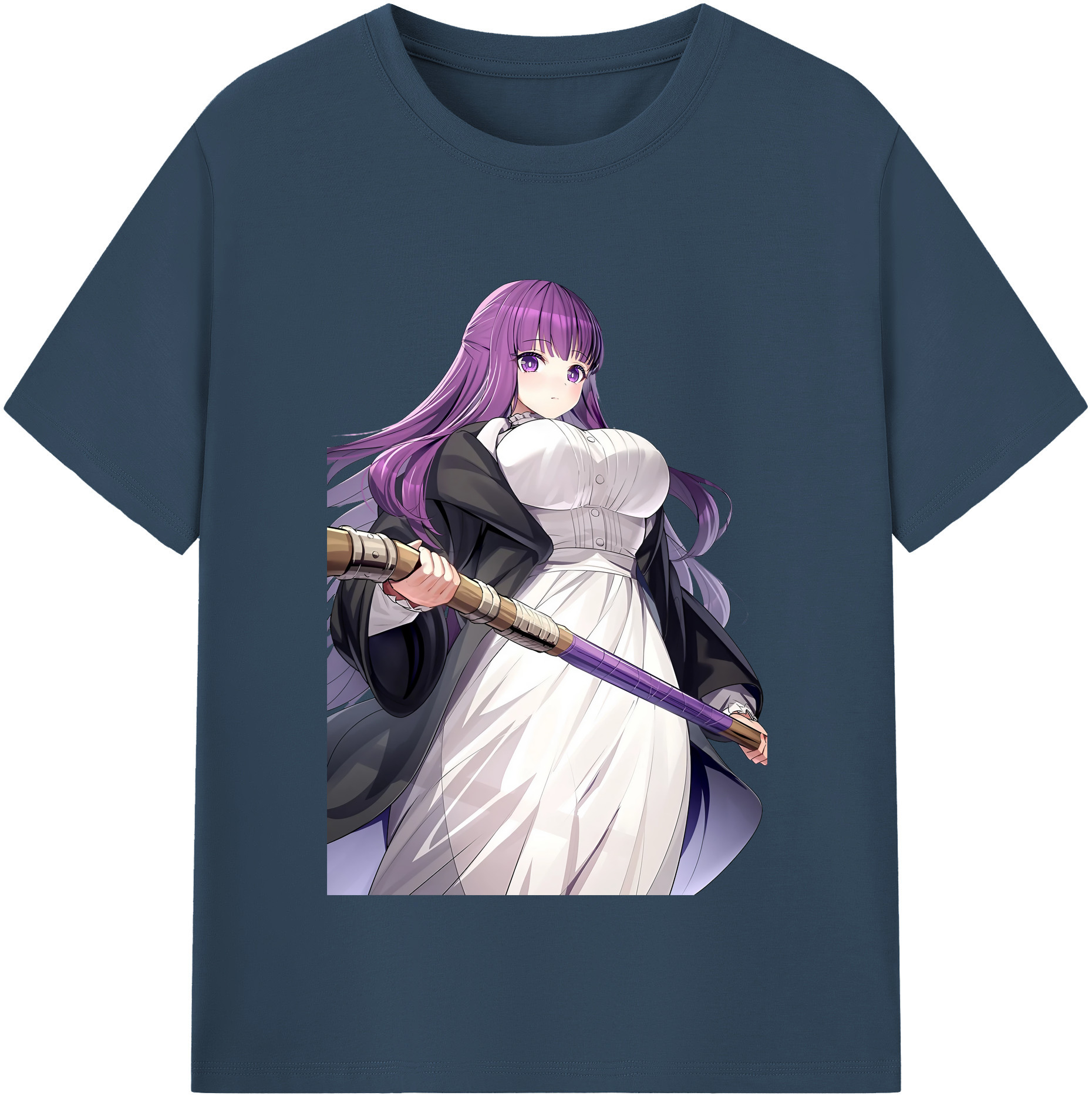 （画像用） 葬送のフリーレン Frieren 綿100％半袖Tシャツ（フロントプリント）
