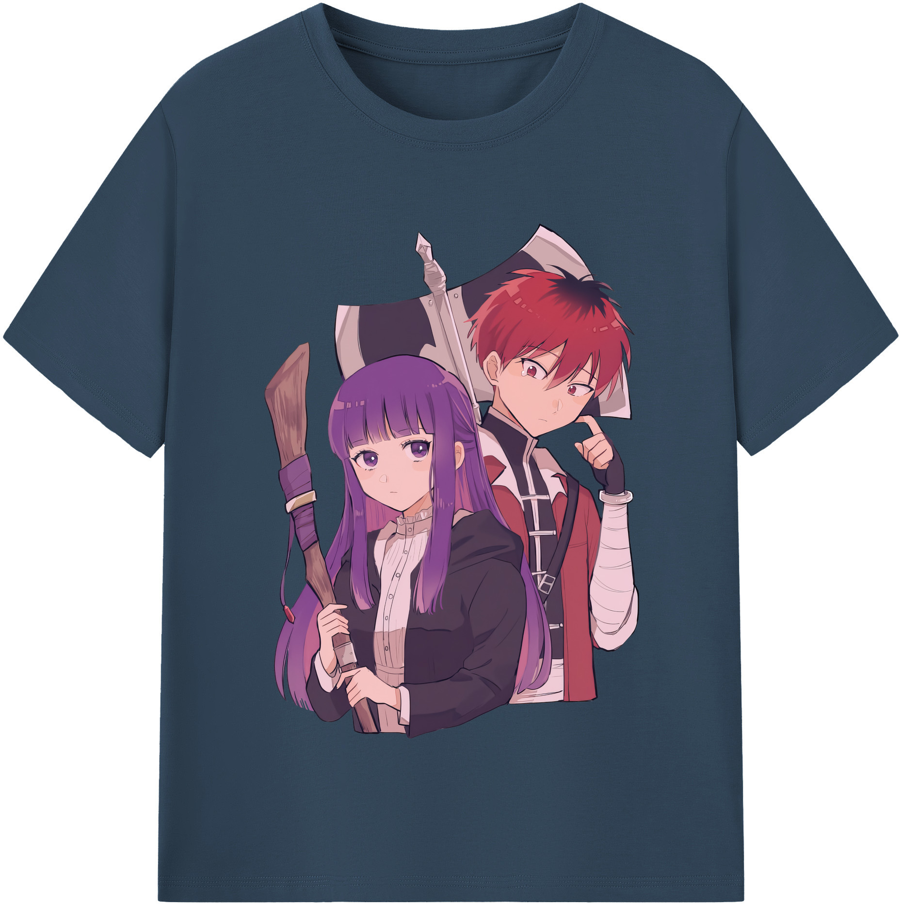 （画像用） 葬送のフリーレン Frieren 綿100％半袖Tシャツ（フロントプリント）