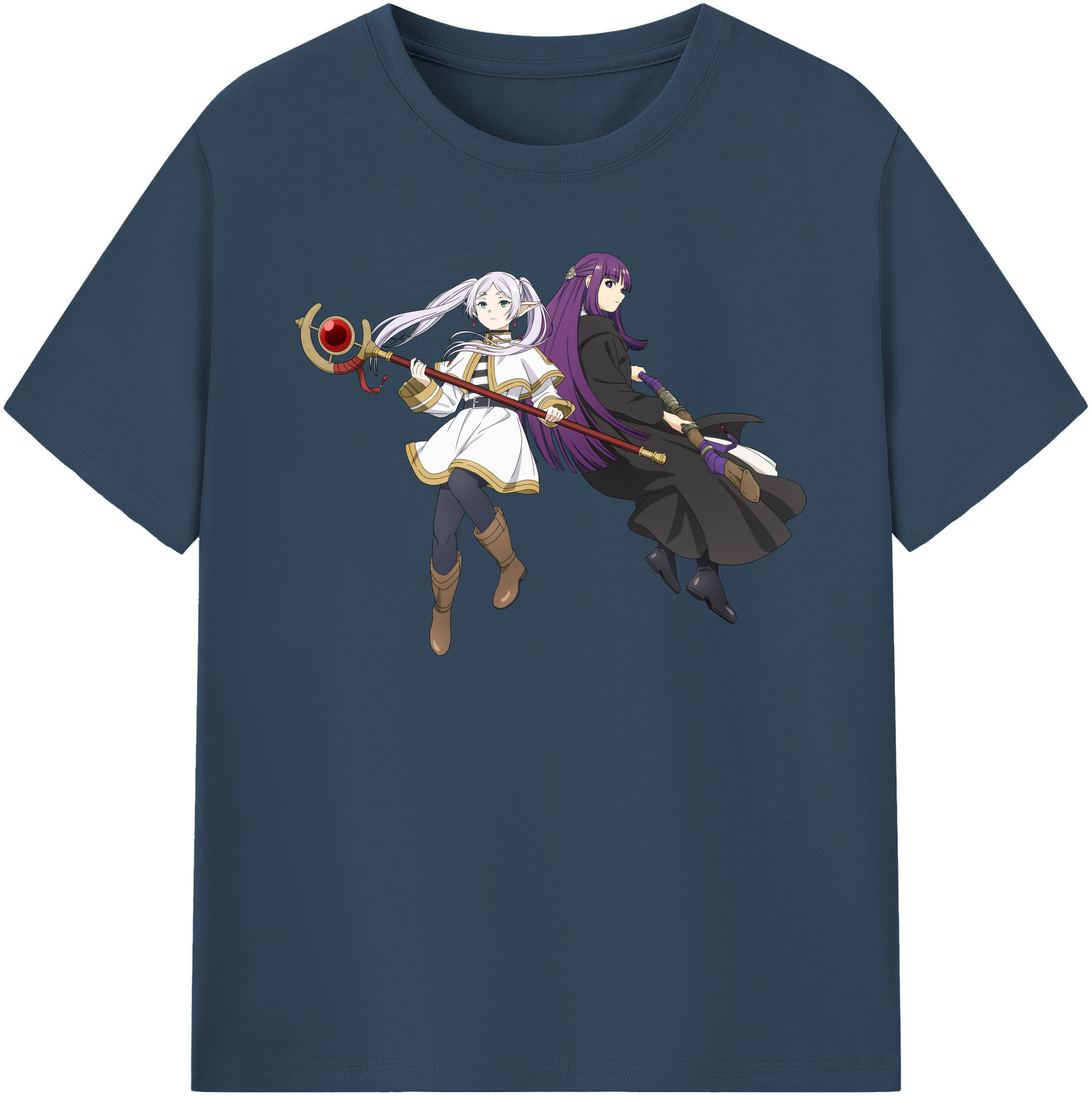 （画像用） 葬送のフリーレン Frieren 綿100％半袖Tシャツ（フロントプリント）