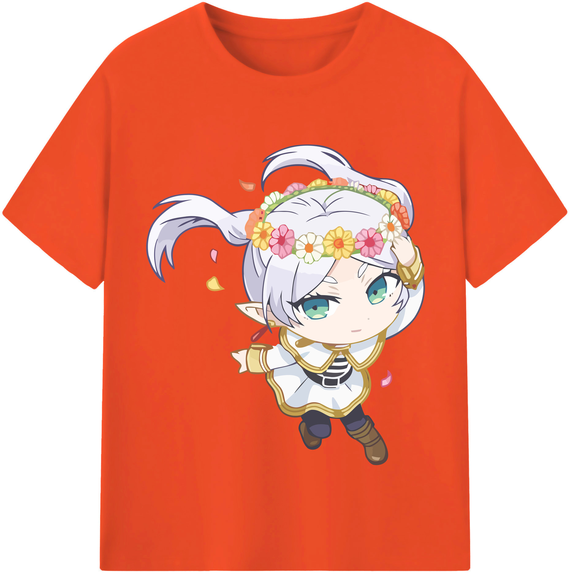 （画像用） 葬送のフリーレン Frieren 綿100％半袖Tシャツ（フロントプリント）