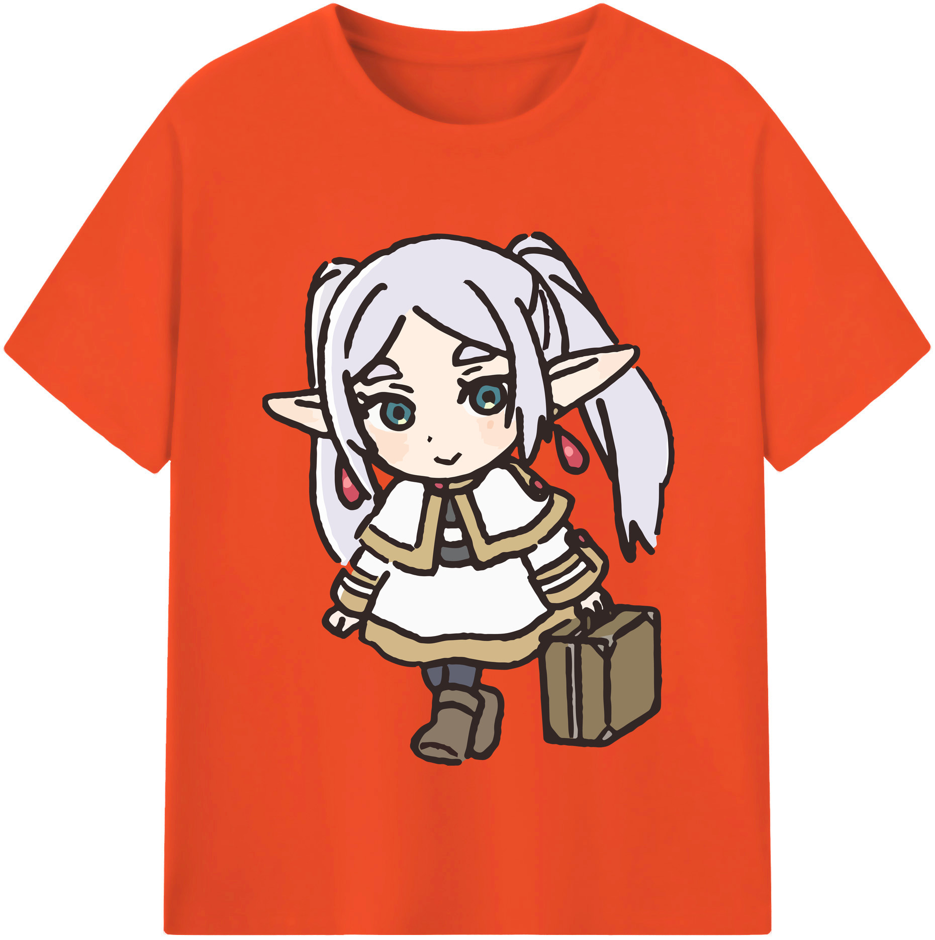 （画像用） 葬送のフリーレン Frieren 綿100％半袖Tシャツ（フロントプリント）