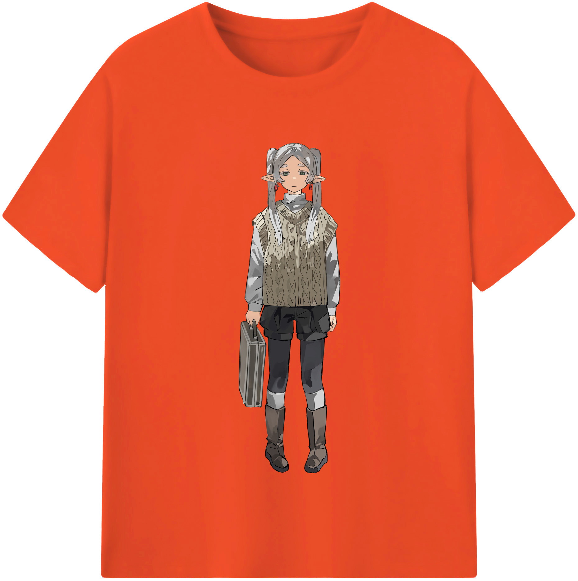 （画像用） 葬送のフリーレン Frieren 綿100％半袖Tシャツ（フロントプリント）