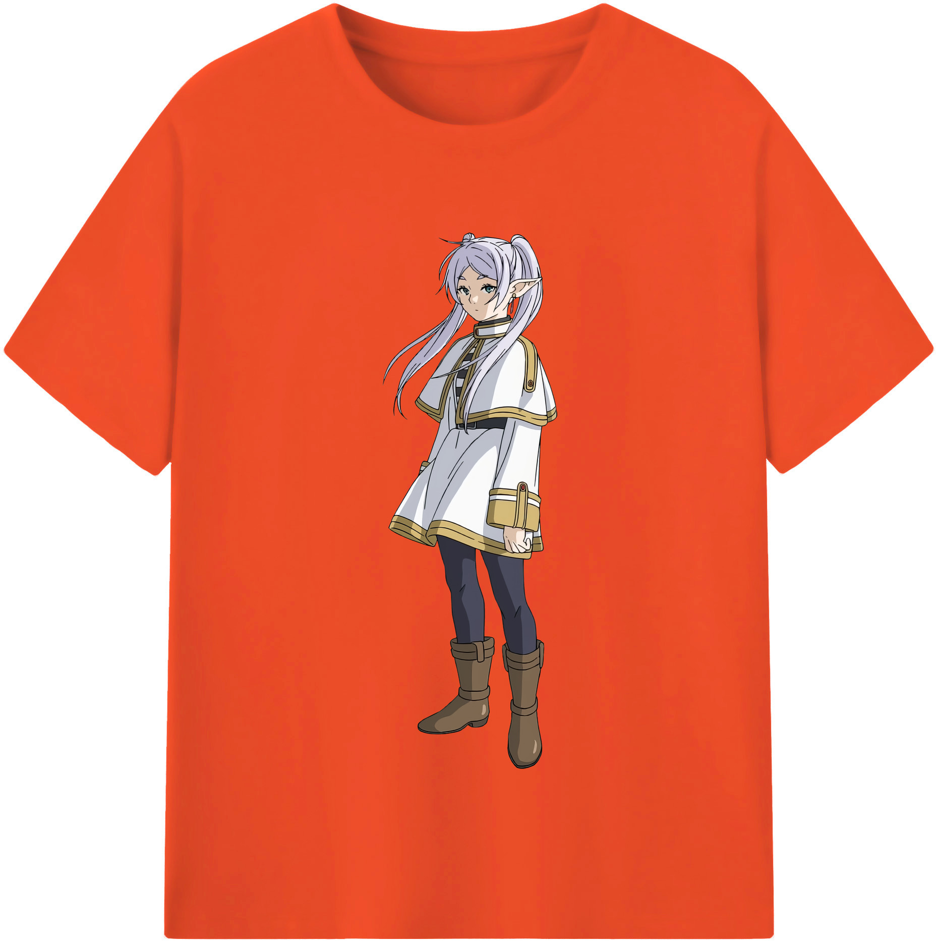 （画像用） 葬送のフリーレン Frieren 綿100％半袖Tシャツ（フロントプリント）