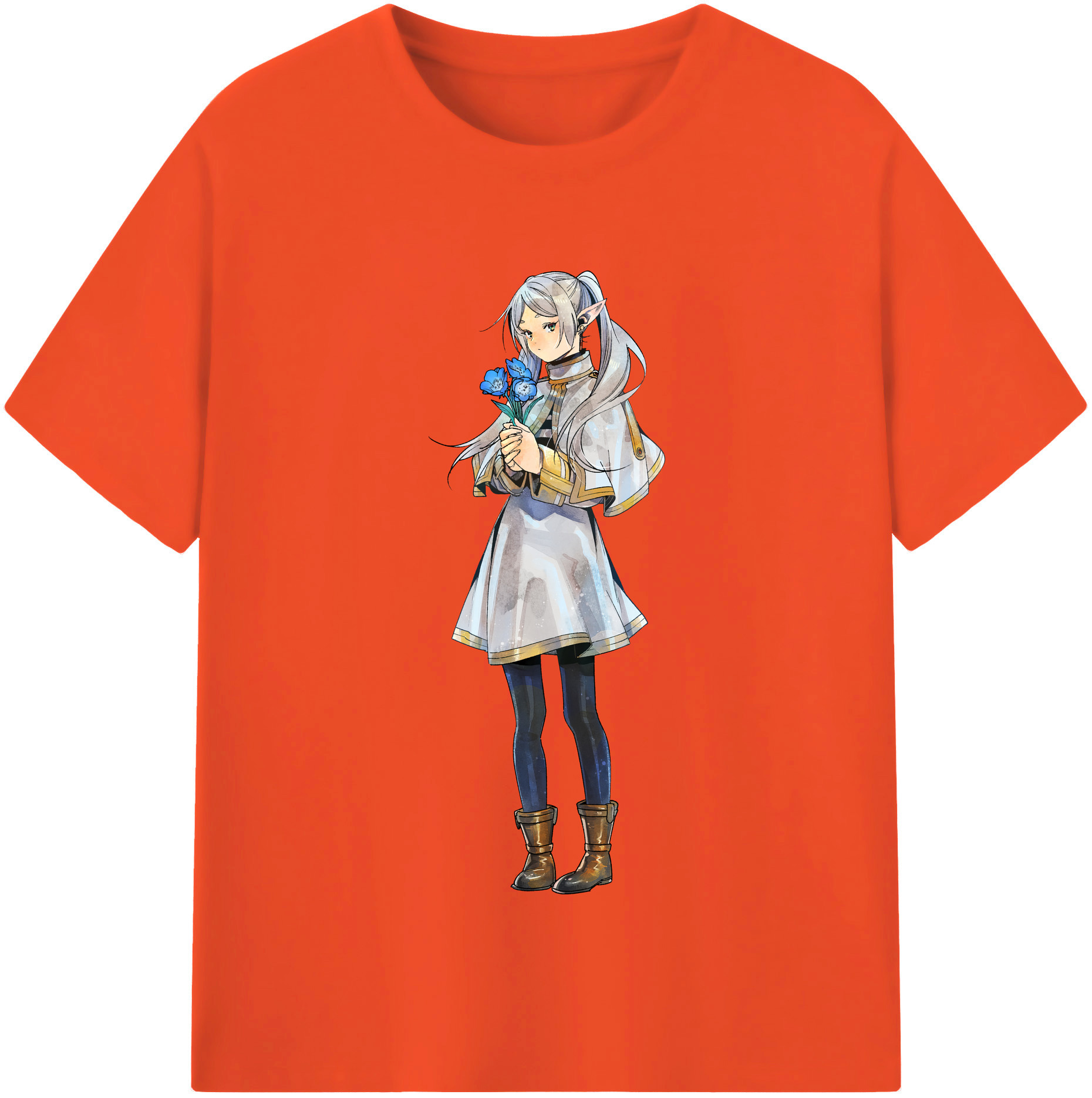（画像用） 葬送のフリーレン Frieren 綿100％半袖Tシャツ（フロントプリント）
