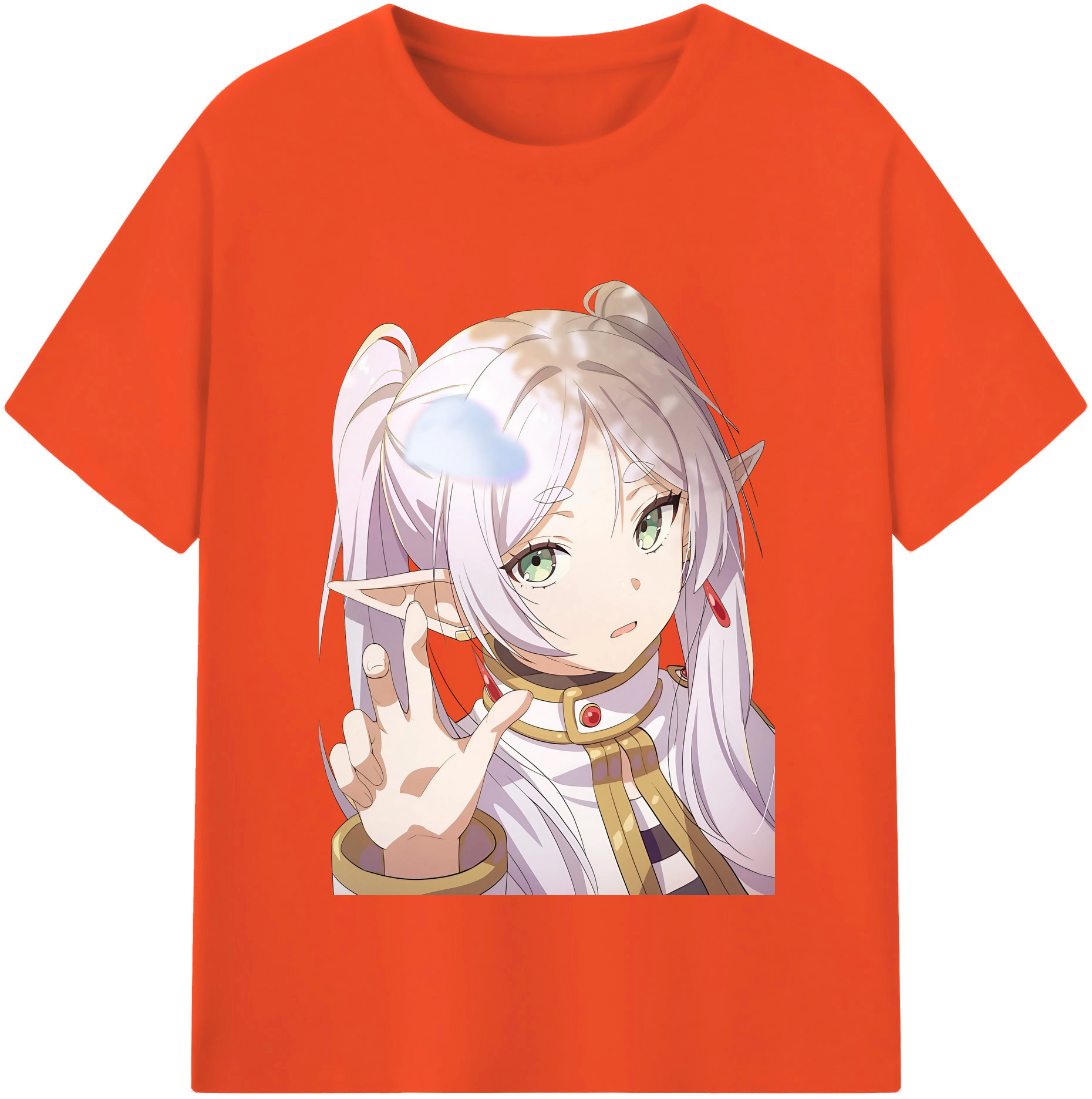 （画像用） 葬送のフリーレン Frieren 綿100％半袖Tシャツ（フロントプリント）