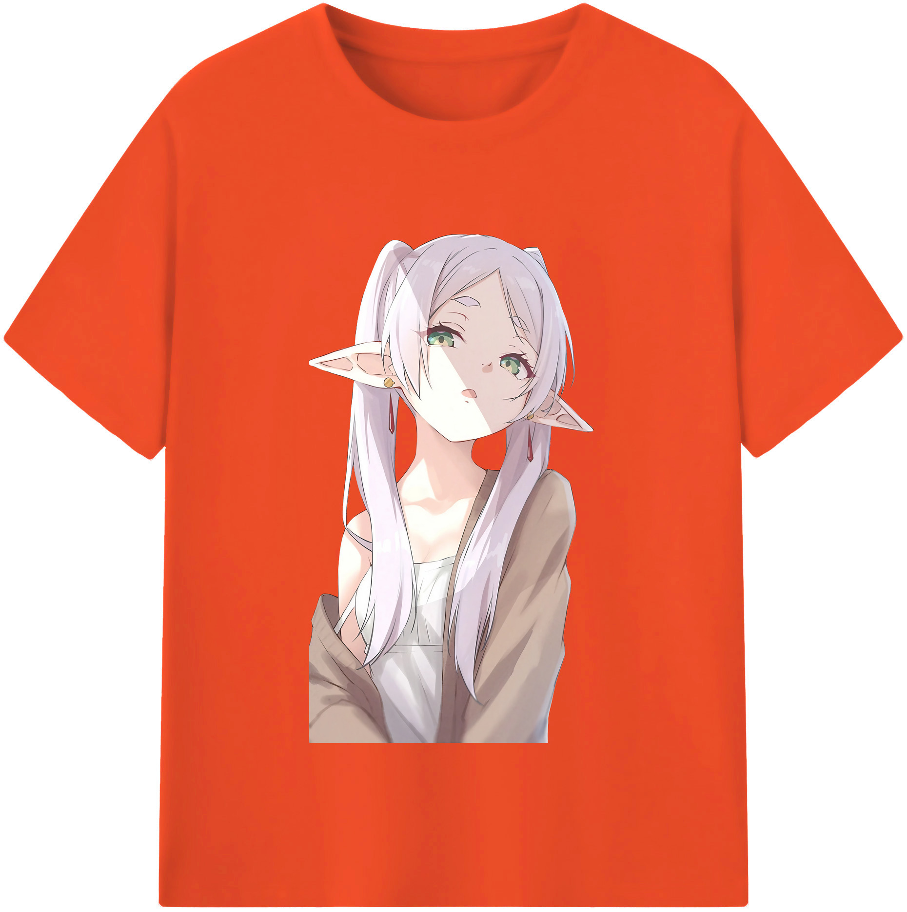 （画像用） 葬送のフリーレン Frieren 綿100％半袖Tシャツ（フロントプリント）