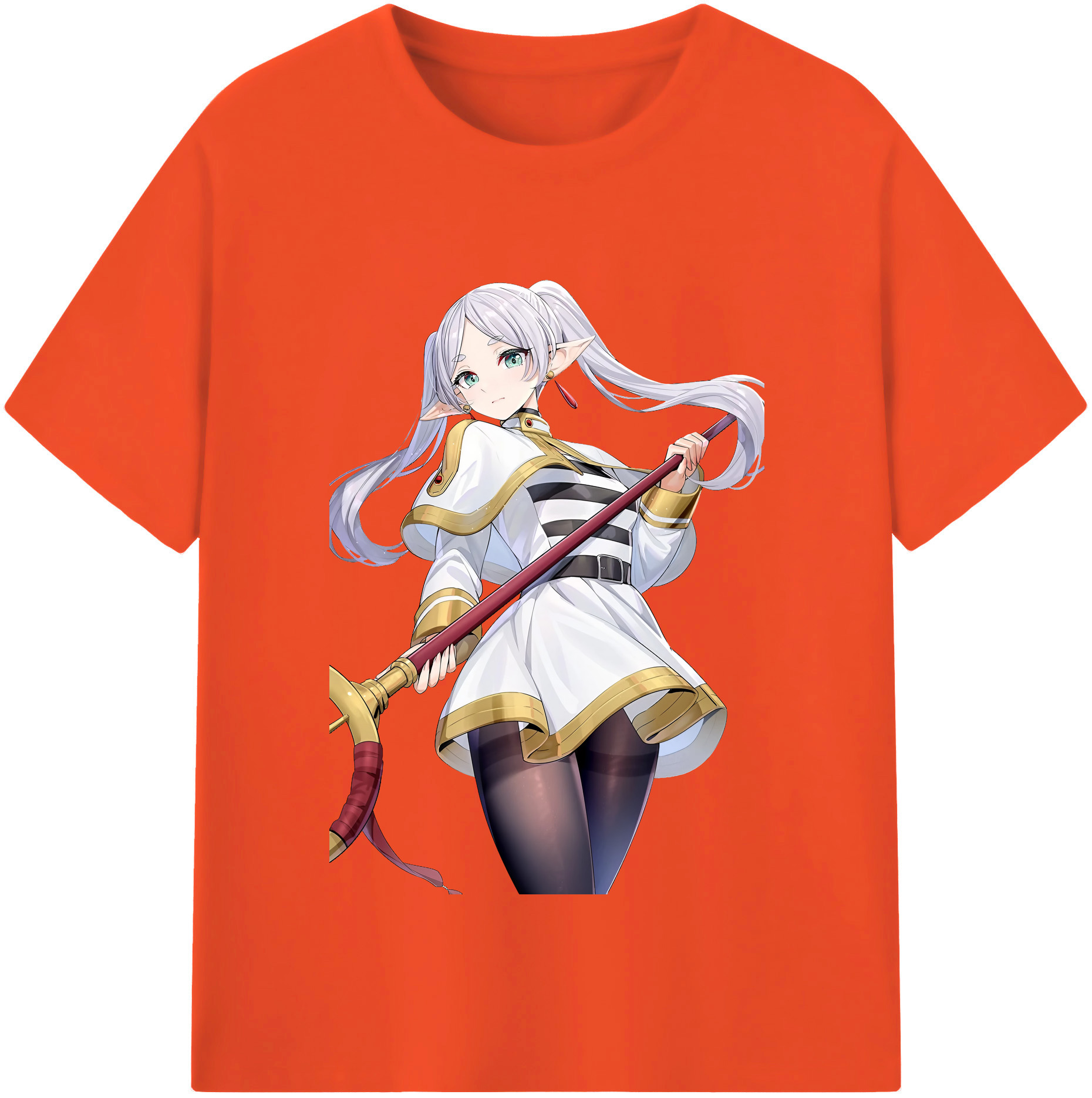 （画像用） 葬送のフリーレン Frieren 綿100％半袖Tシャツ（フロントプリント）