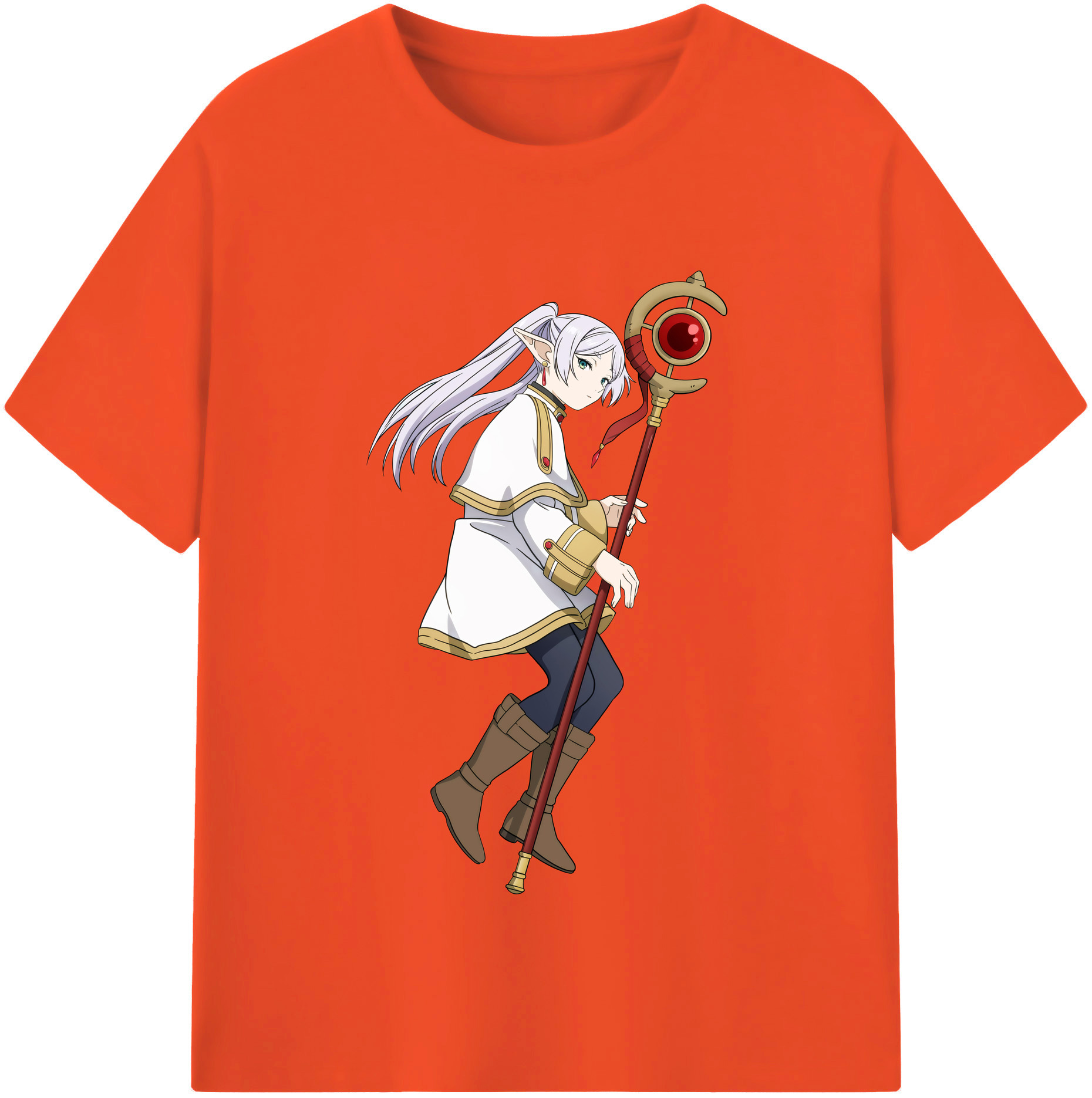 （画像用） 葬送のフリーレン Frieren 綿100％半袖Tシャツ（フロントプリント）
