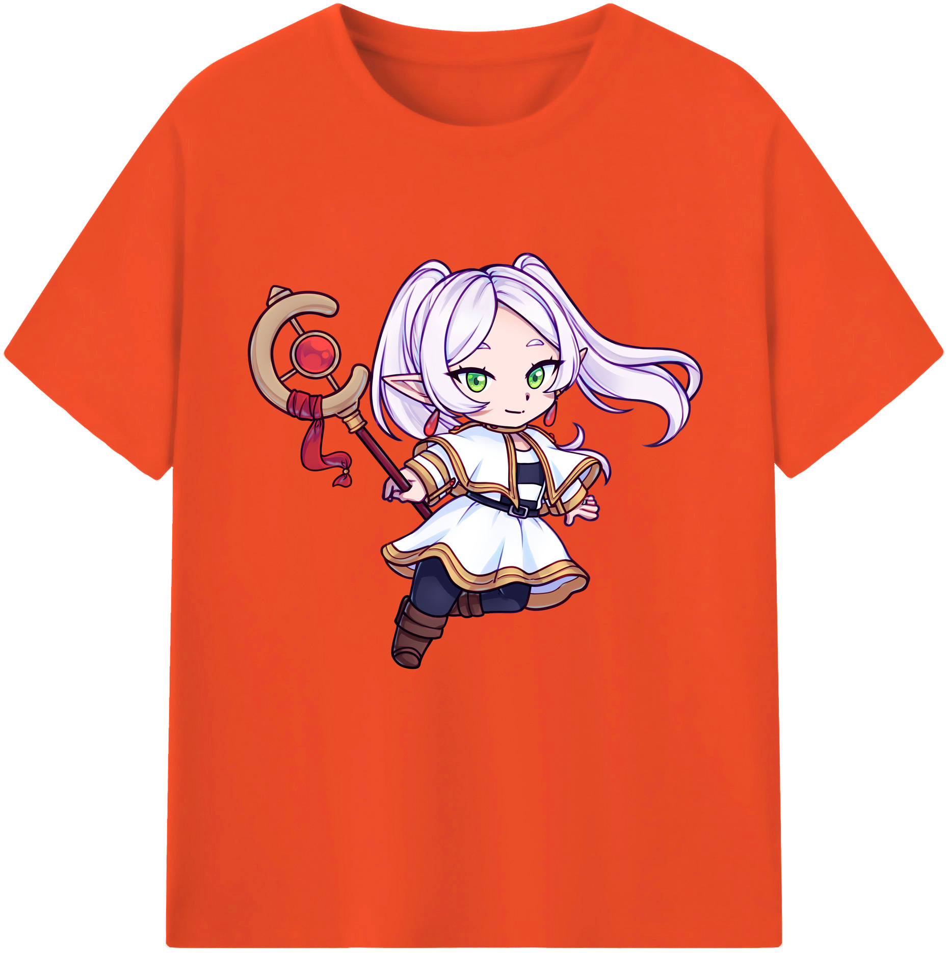 （画像用） 葬送のフリーレン Frieren 綿100％半袖Tシャツ（フロントプリント）