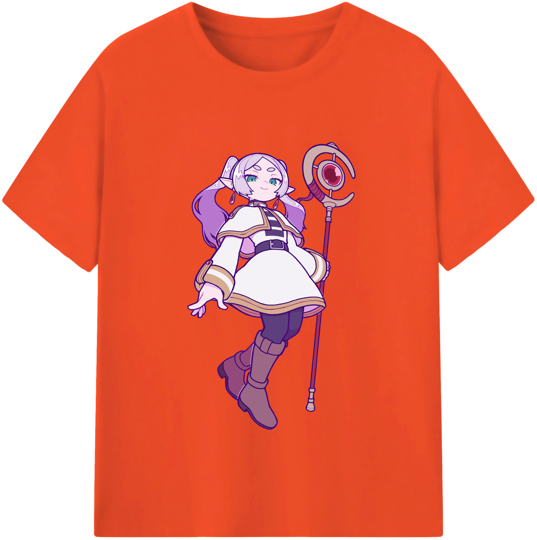 （画像用） 葬送のフリーレン Frieren 綿100％半袖Tシャツ（フロントプリント）