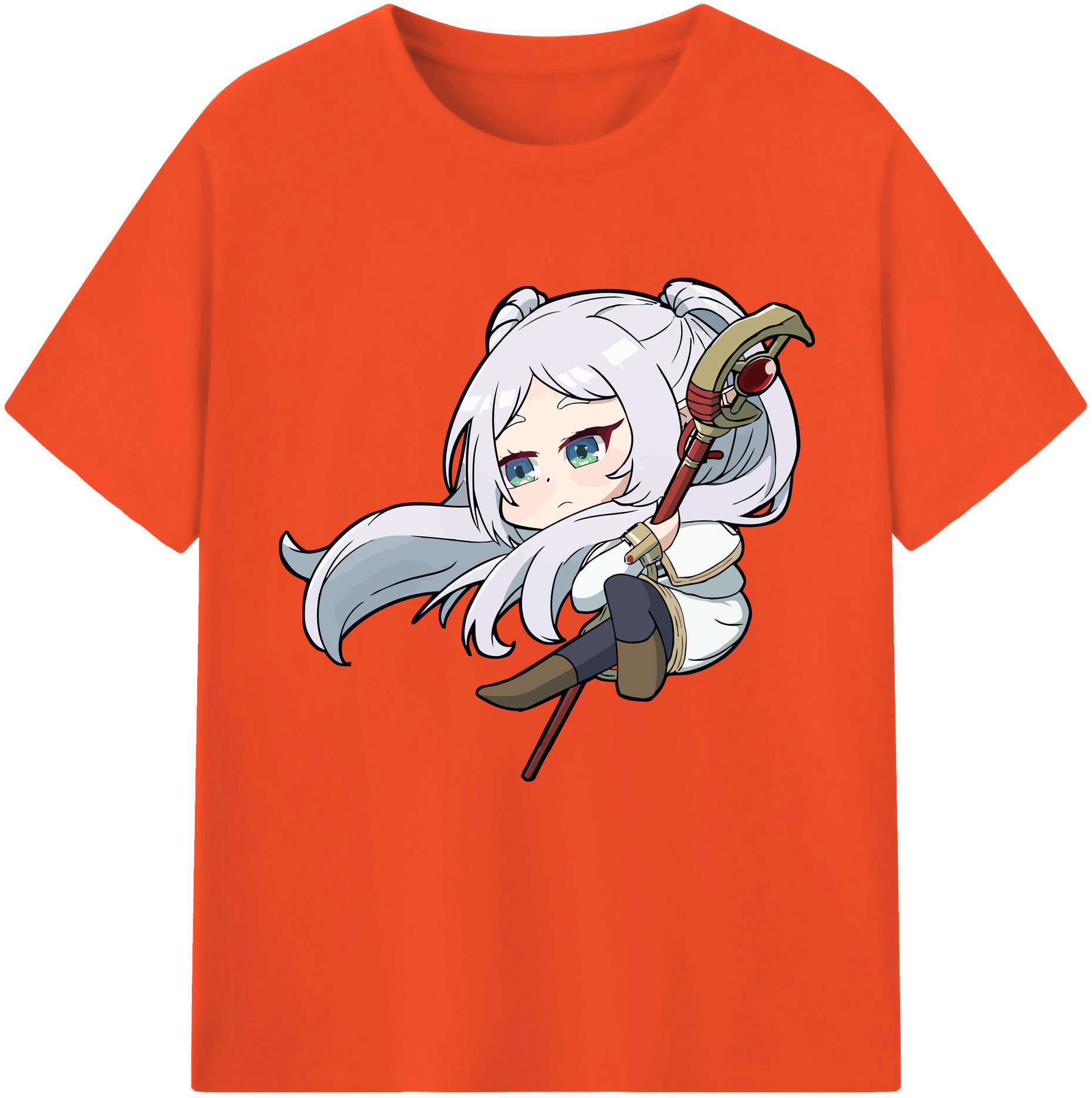 （画像用） 葬送のフリーレン Frieren 綿100％半袖Tシャツ（フロントプリント）