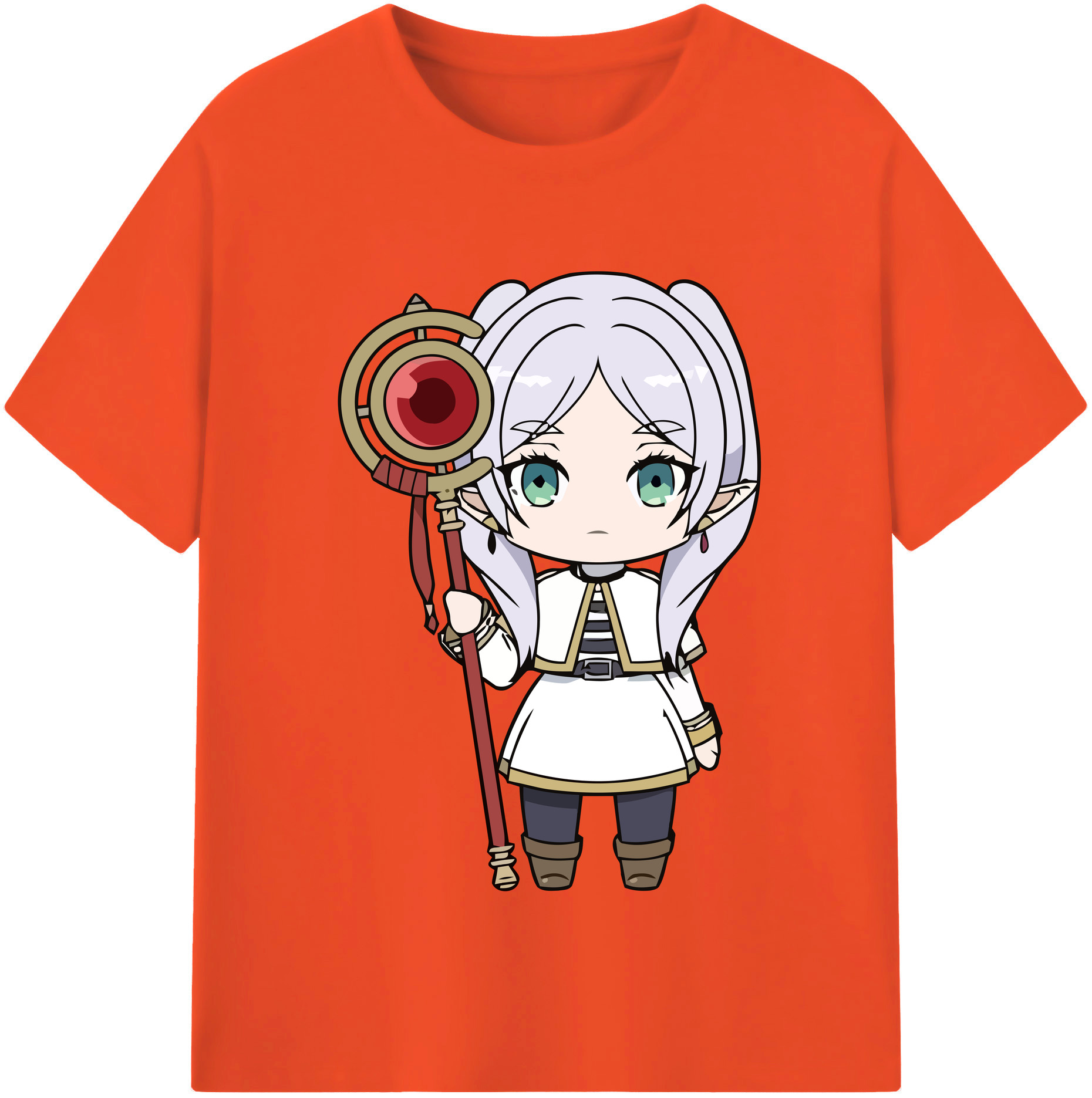 （画像用） 葬送のフリーレン Frieren 綿100％半袖Tシャツ（フロントプリント）